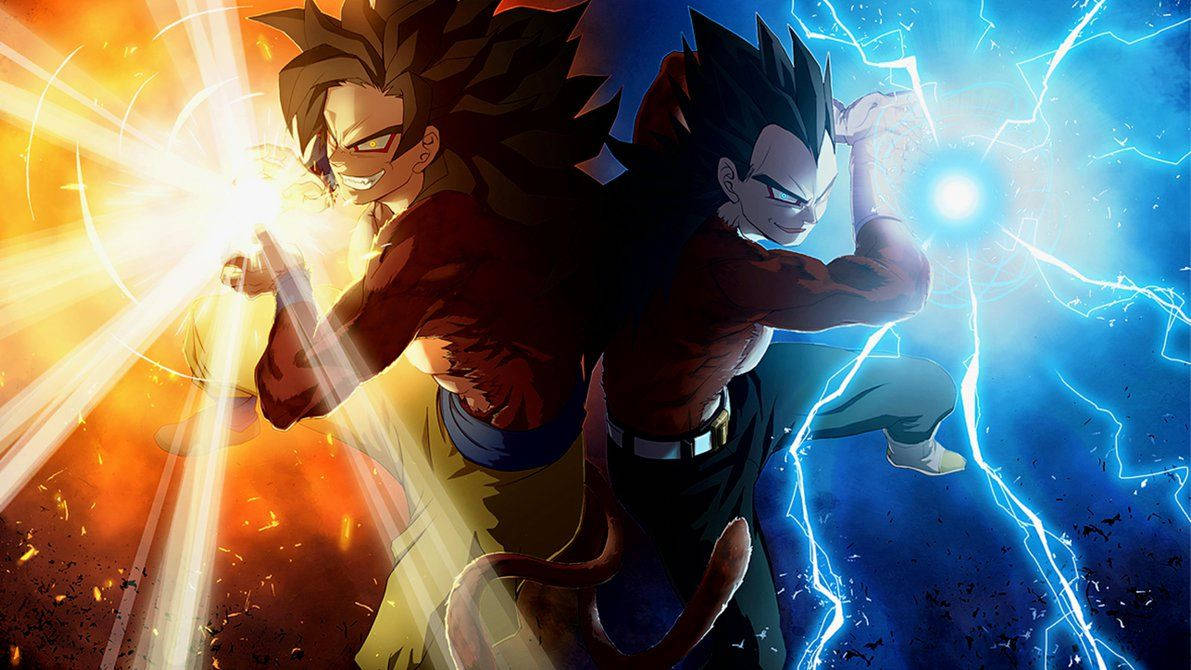 Ontketen die Ware Krag van Super Saiyan 4 Muurpapier