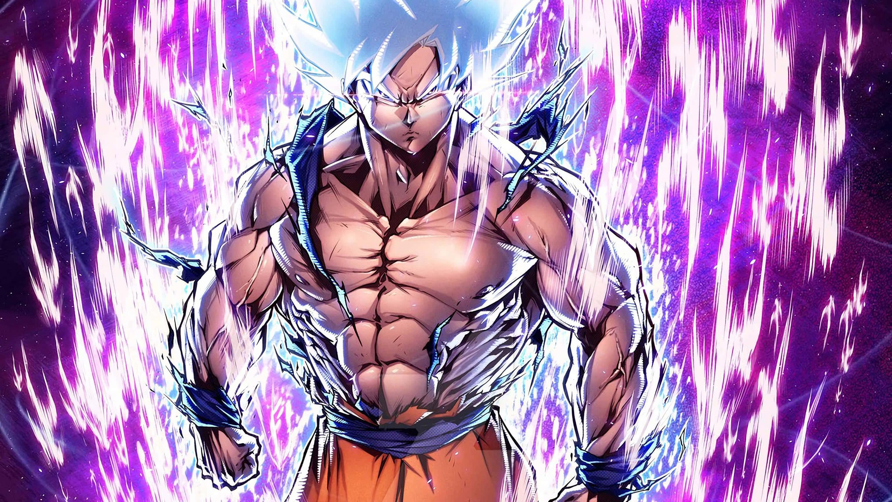 Ontketen jou innerlike krag met Goku Ultra Instink Muurpapier