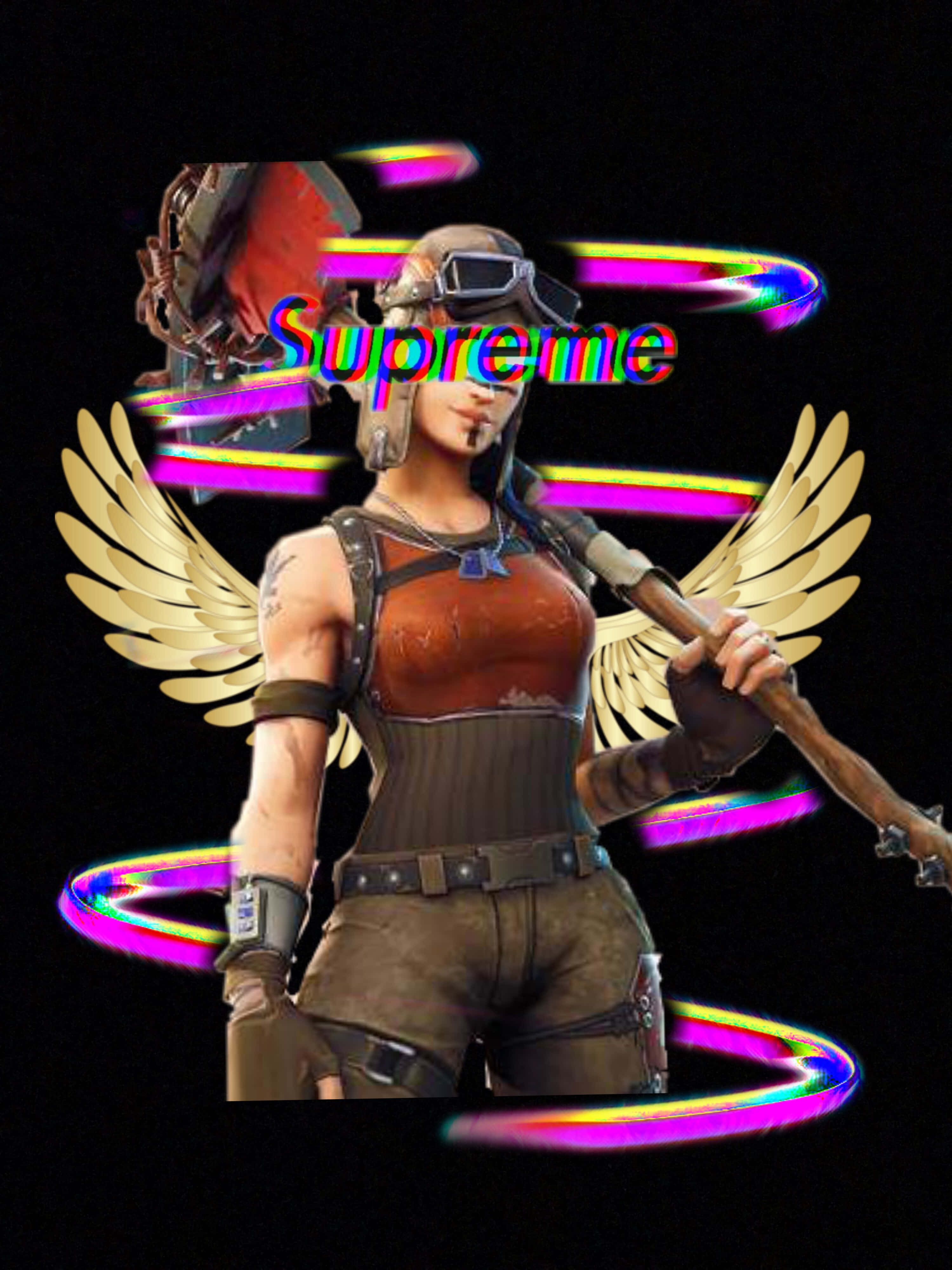 Ontketen jou vegtersgees met Supreme Fortnite Muurpapier