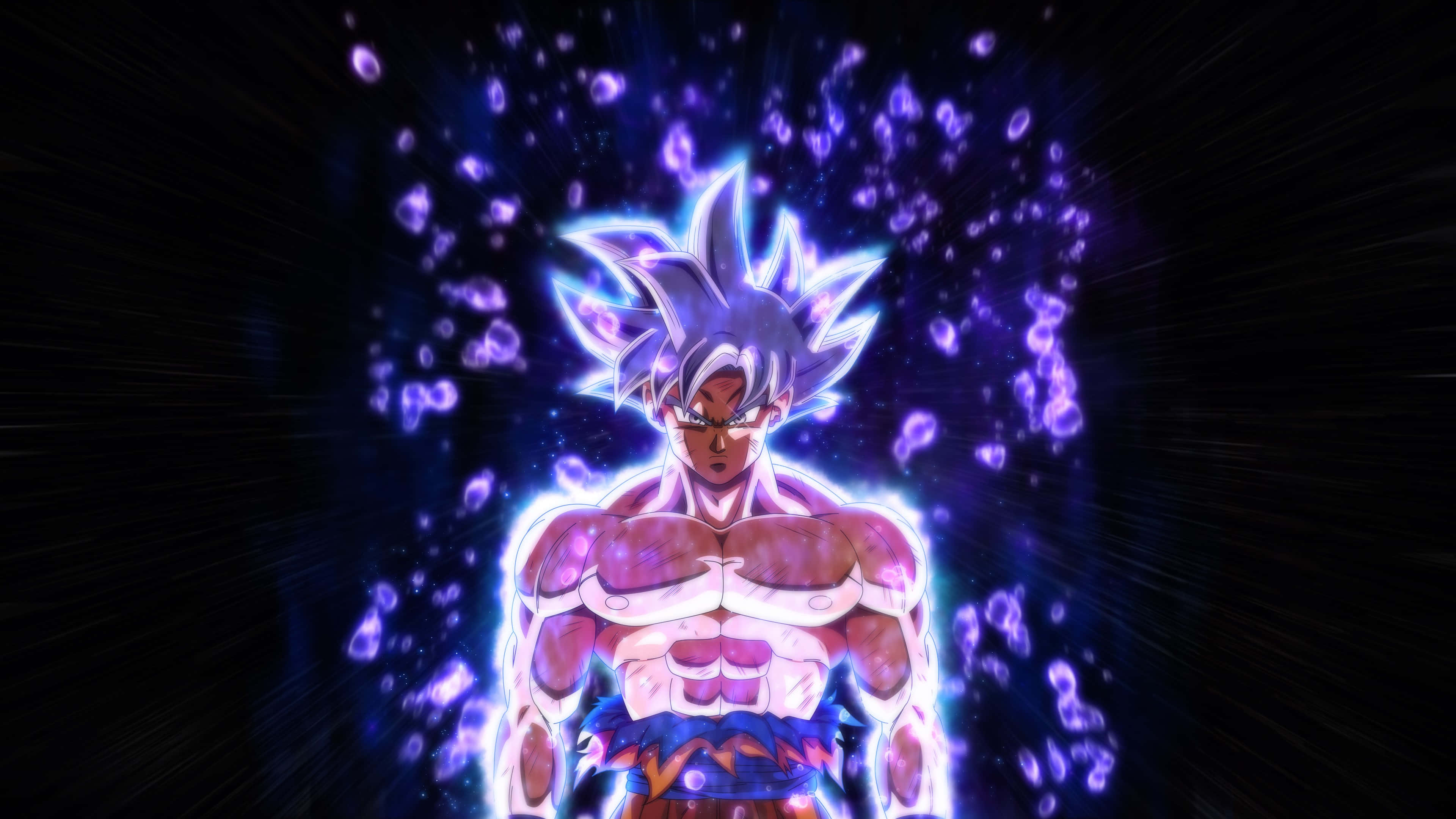 Ontketen Sy Krag! Goku in Ultra Instinkt Muurpapier