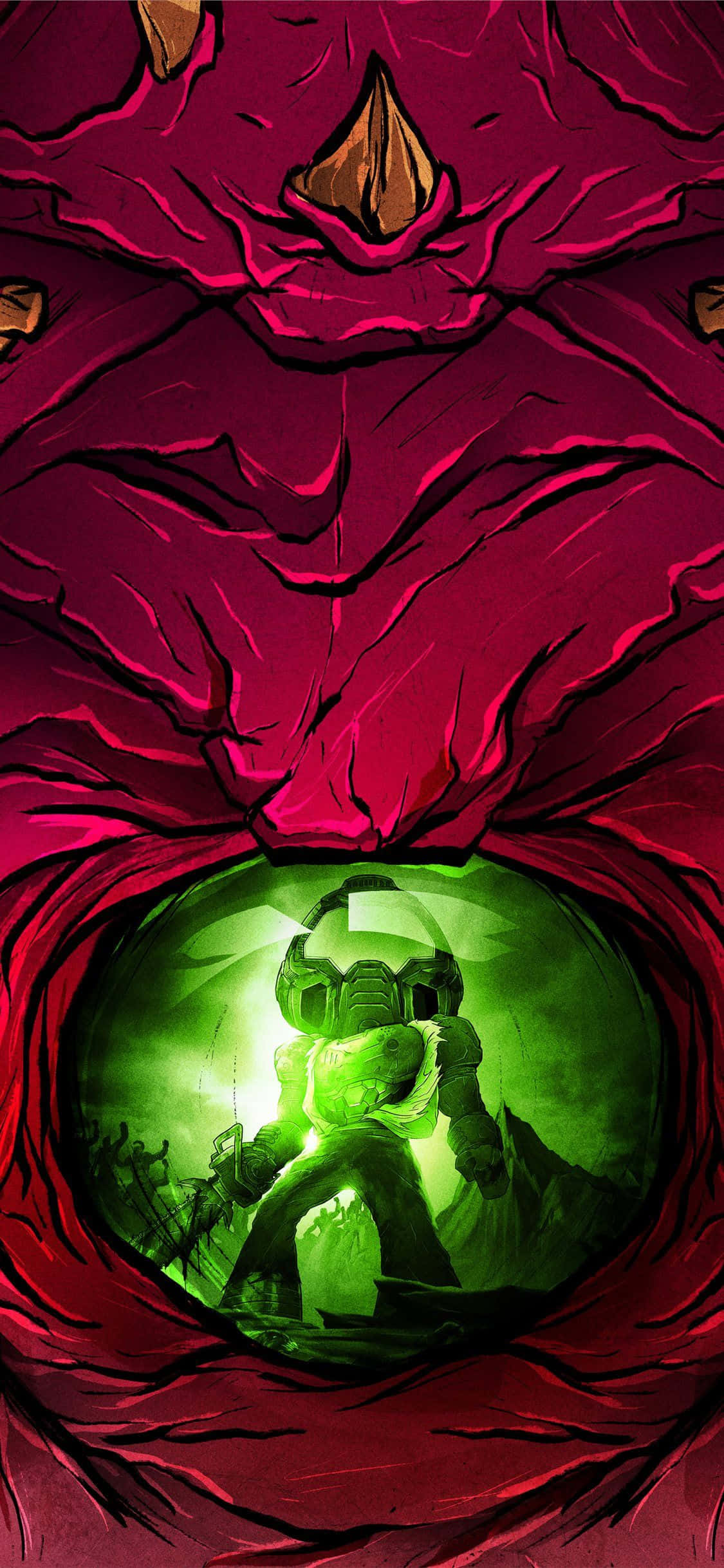 Ontsluit die krag van die "Doom Eternal"-ervaring vanaf jou iPhone Muurpapier