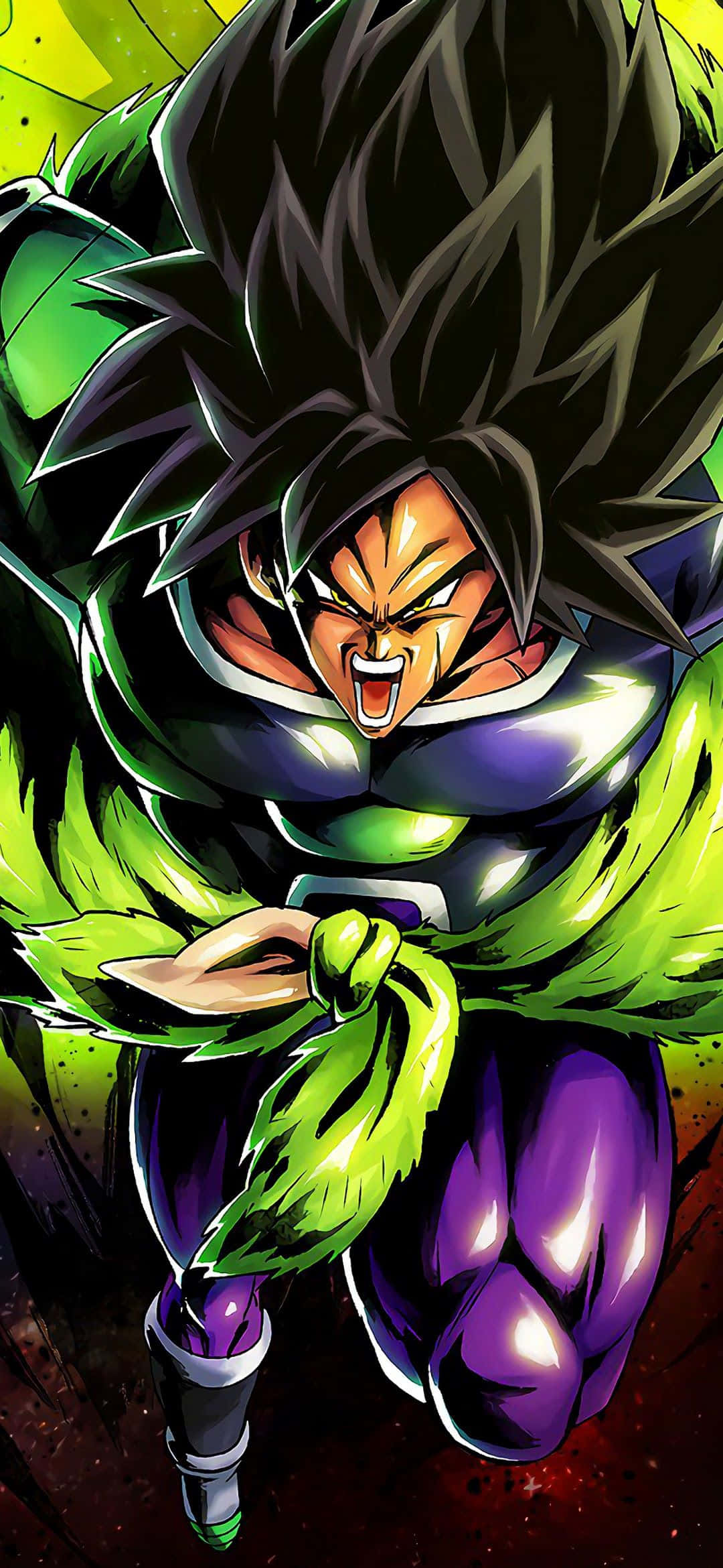 Ontsluit die krag van Broly se kenmerkende vegintensiteit met die nuwe Broly iPhone. Muurpapier