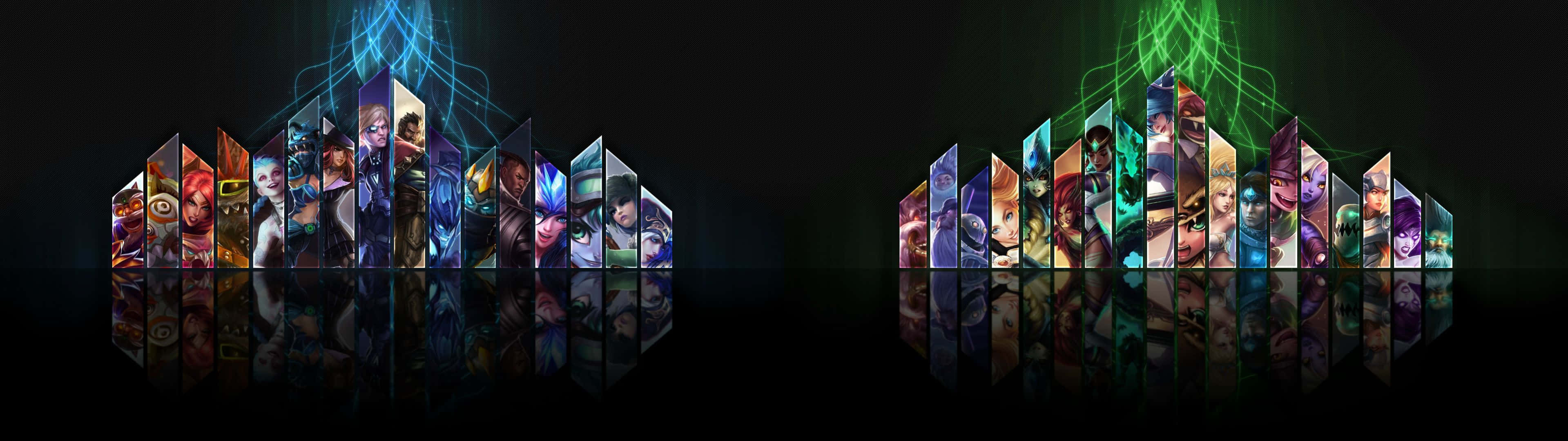 Ontsluit Epiese Avonture in League Of Legends: Dual Screen Muurpapier
