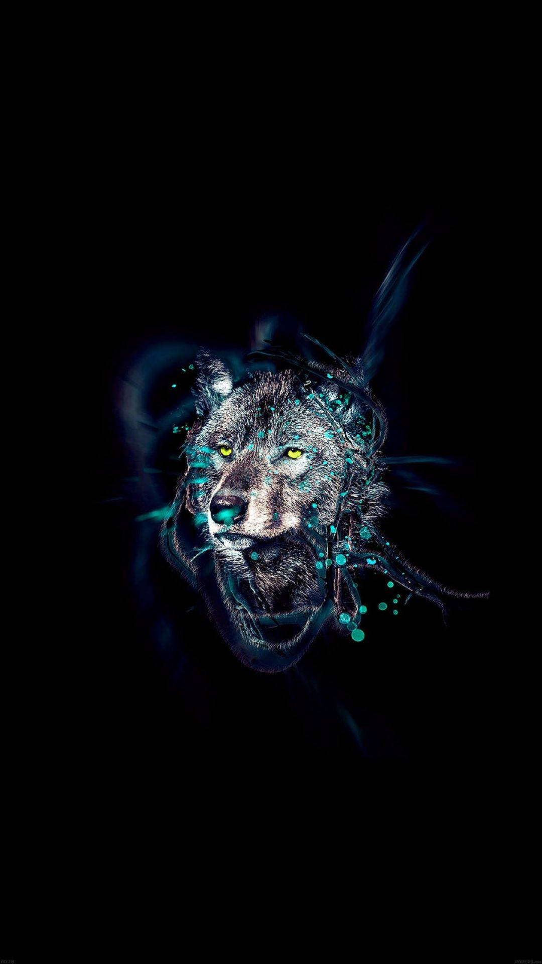 Ontsluit jou Innerlike Wolf met die Gloeiende Krag van AMOLED Muurpapier
