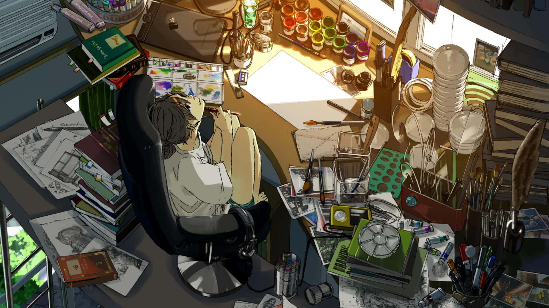 "Ontspan in Anime Kamer – Geniet jou Anime Passie" Muurpapier