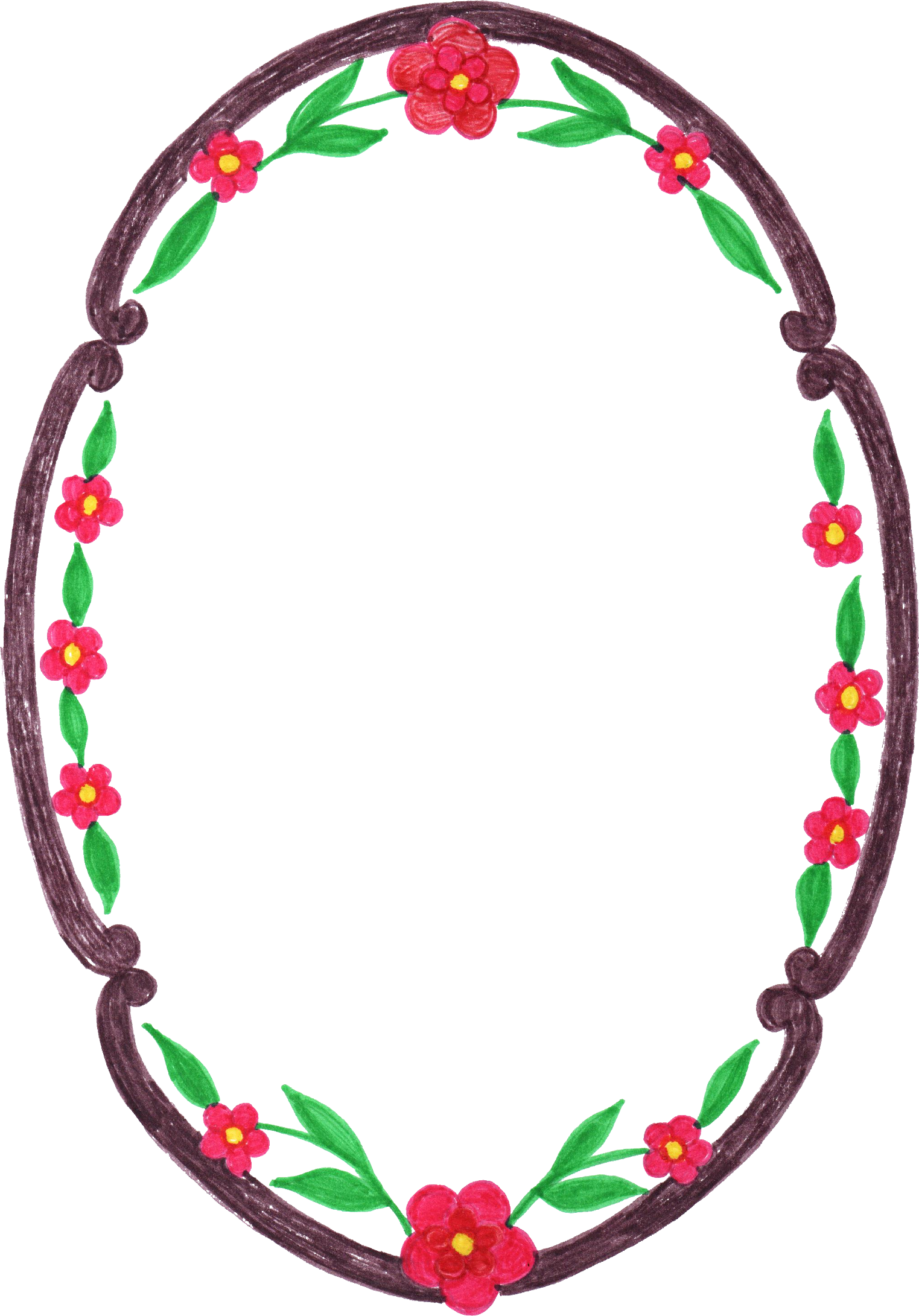 Ontwerp van 'n Blom Ovale Raam.PNG Muurpapier