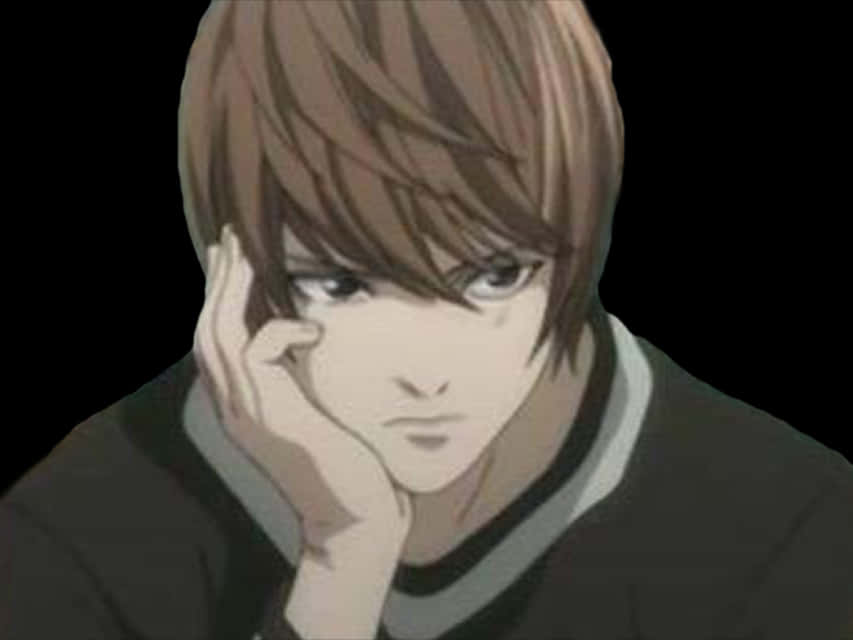 Oordenkende Anime Karakter Lig Yagami — Oulik anime GIF Muurpapier