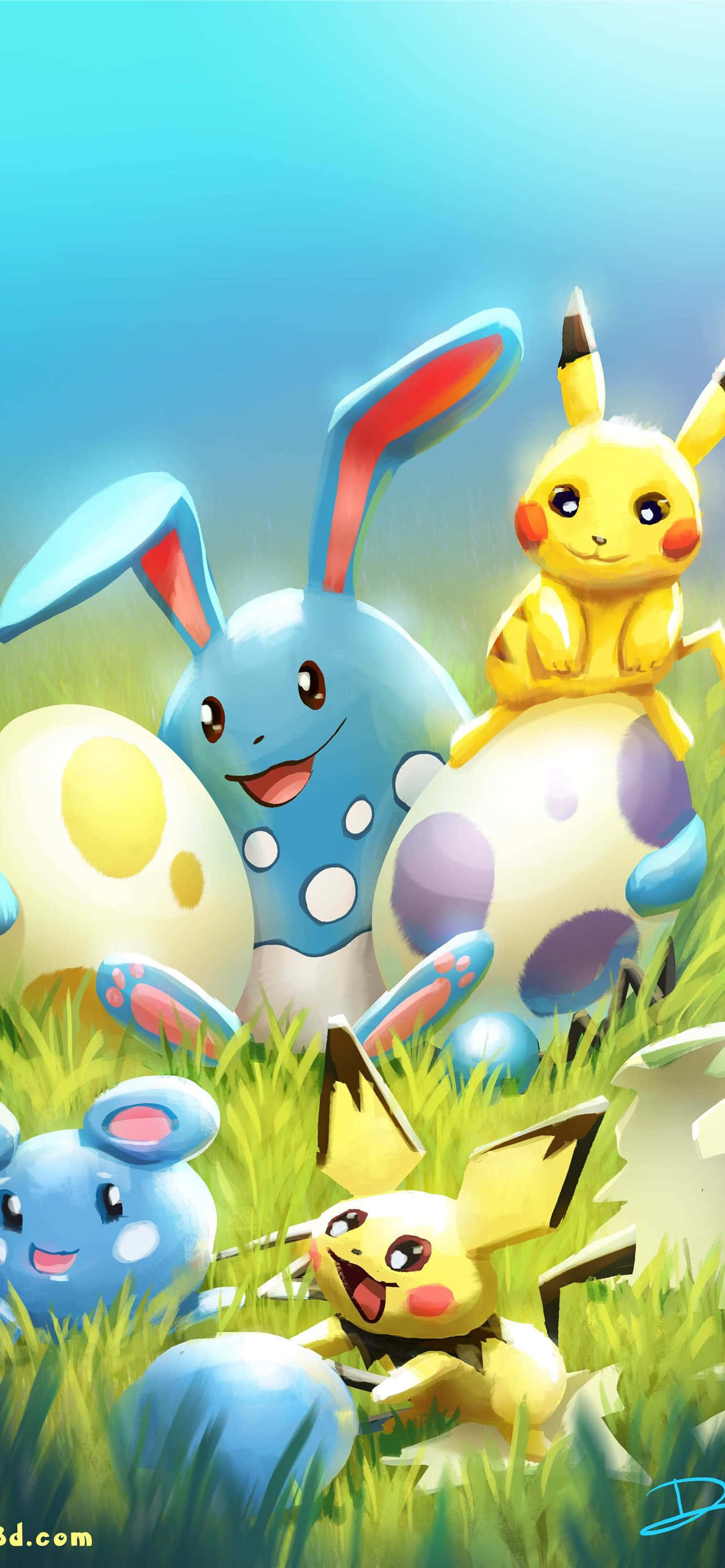 Oordonderig oulik! Vriende Pikachu en Eevee Muurpapier