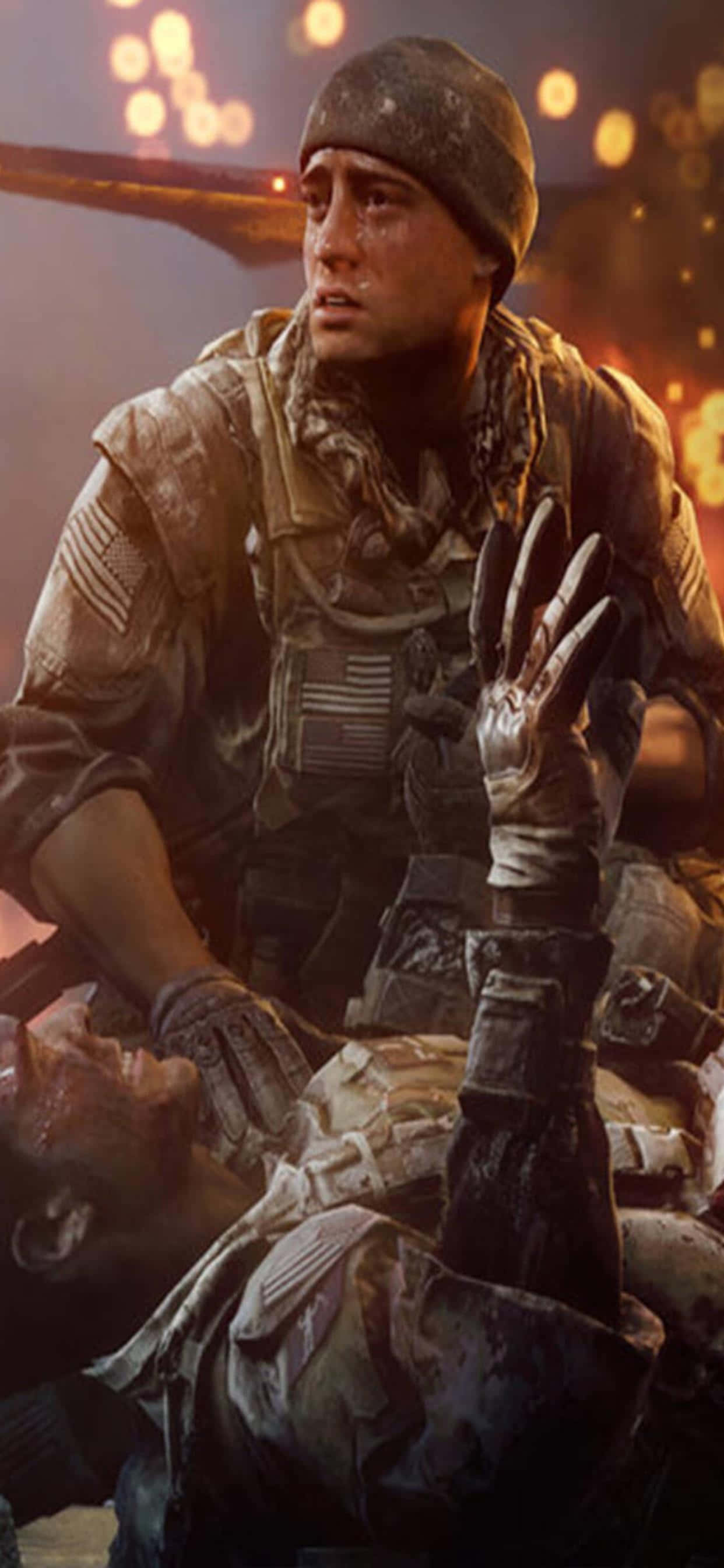 'Oorkom jou teenstanders met die volgende vlak speletjie-ervaring van iPhone Xs Max wat Battlefield 4 speel.' Muurpapier