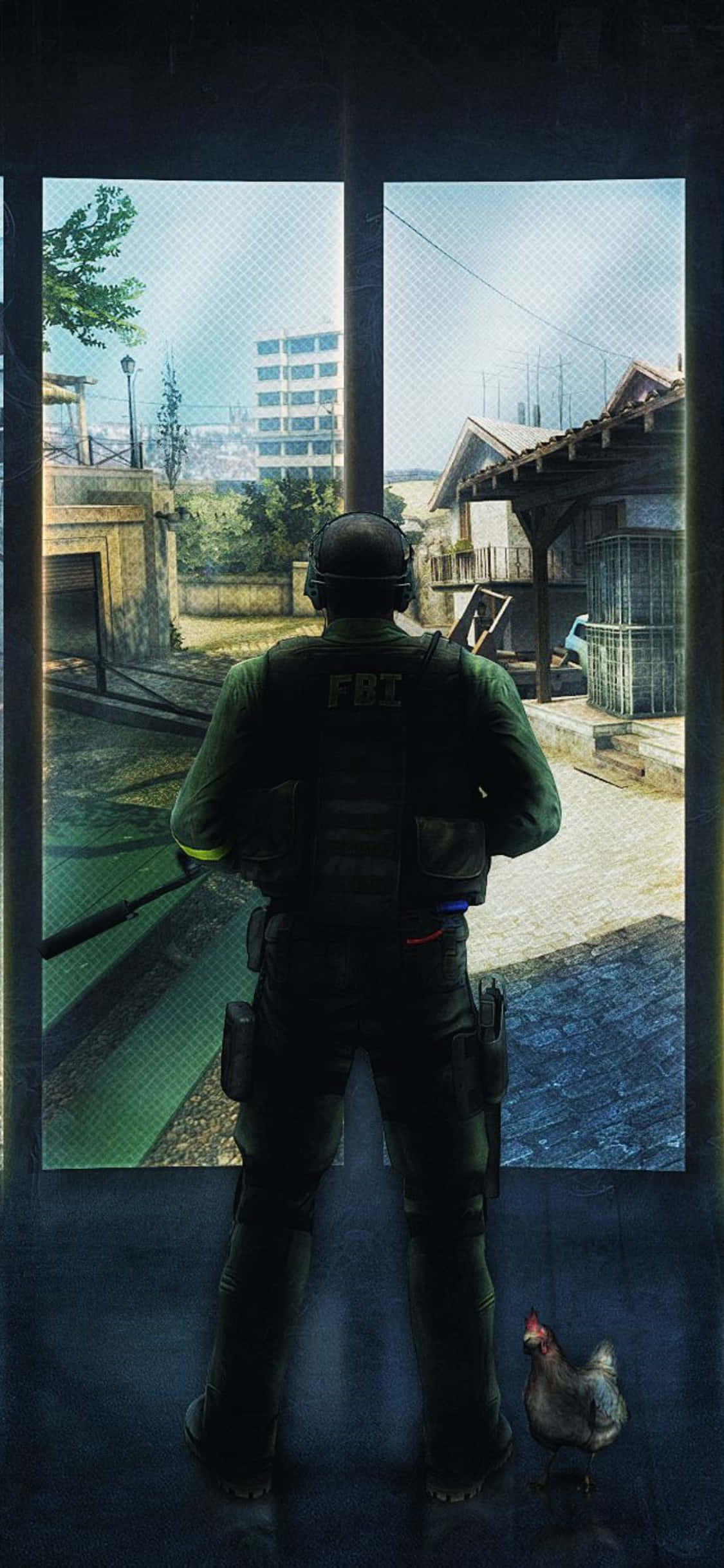 Oorleef die scenario saam met jou Counter-Strike Global Offensive-span op die iPhone XS Muurpapier