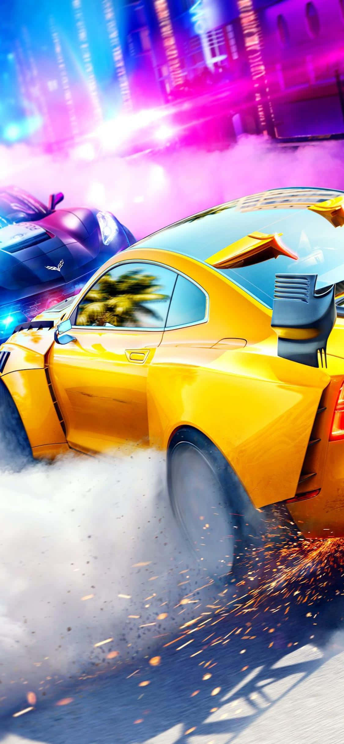 Oortref jou mededingers in Need for Speed Heat op iPhone Xs Muurpapier
