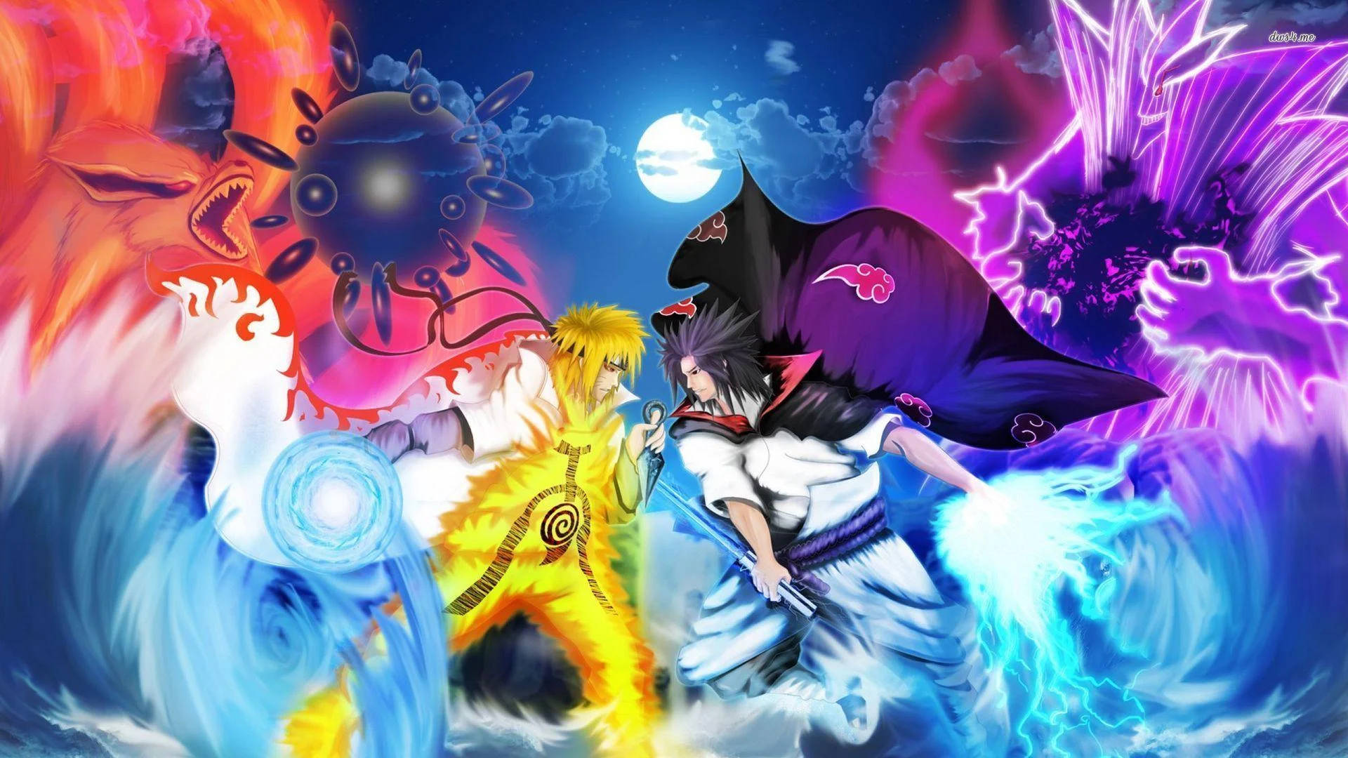 Oorweldigende Naruto en Sasuke Muurpapier