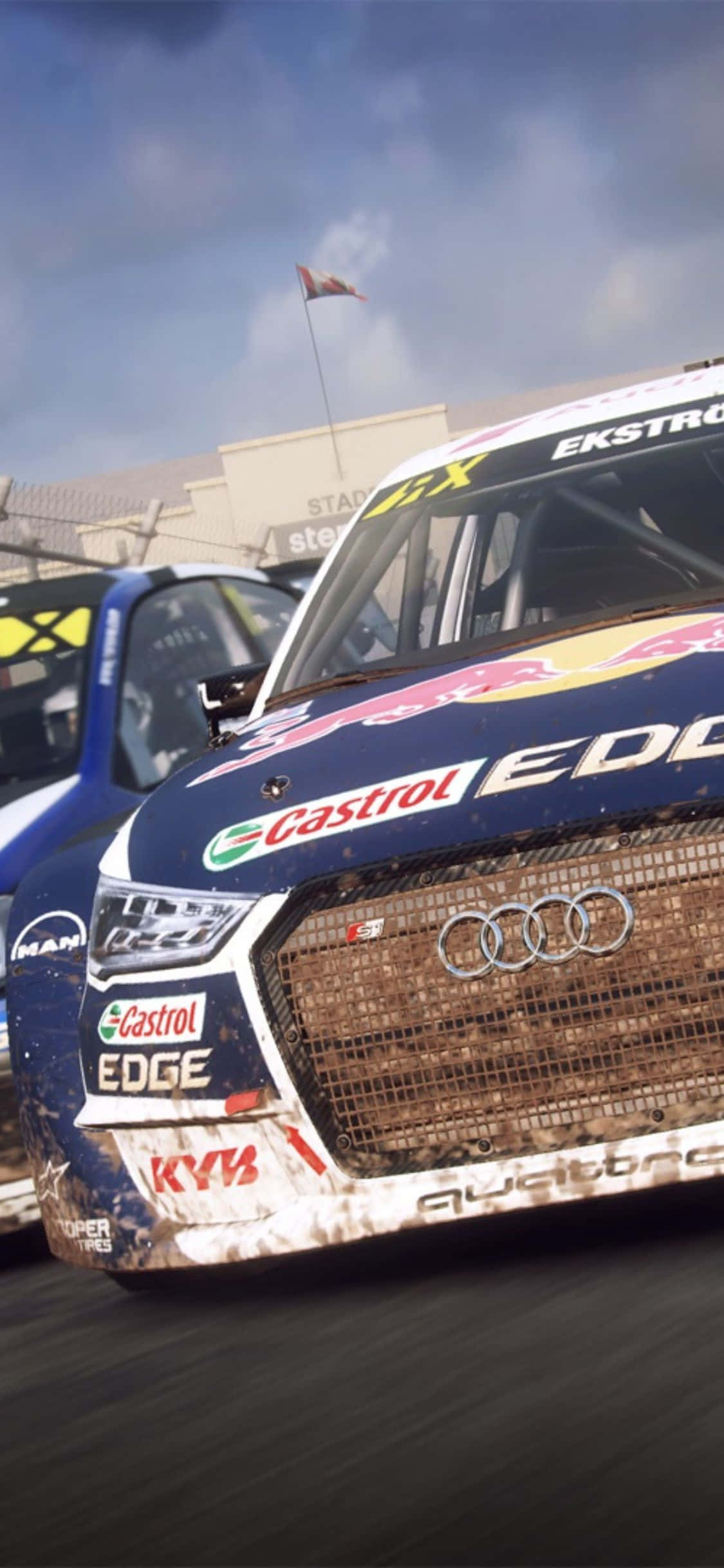 Oorwin die Dirt Rally in 'n iPhone XS Muurpapier