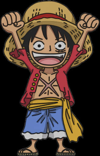 Opgewonde Anime Karakter Luffy Muurpapier