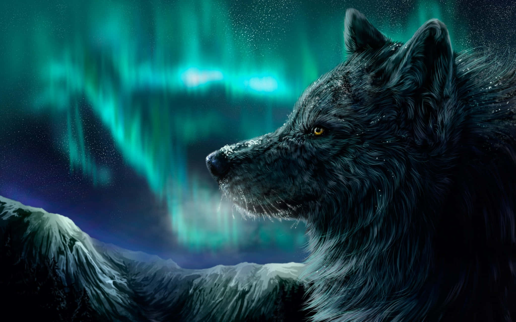 Opvallend Majestueus, die Koel Wolf Muurpapier