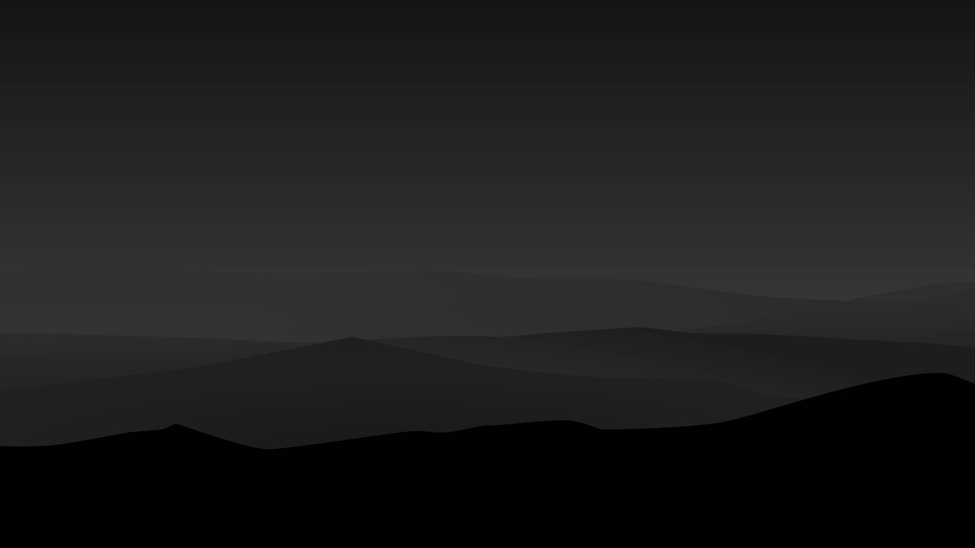 Minimalistiese muurpapier van skakerings van swart berge.