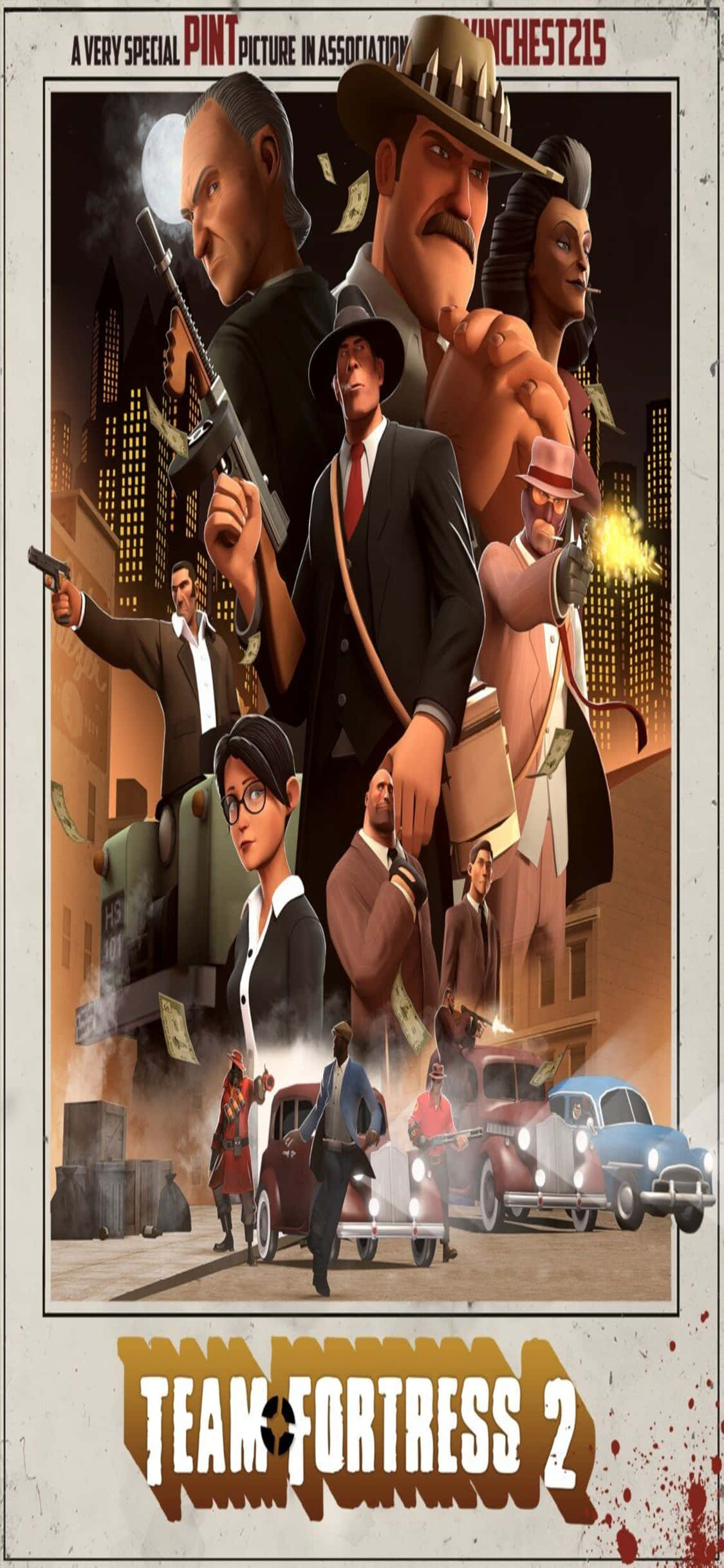 Opwindende Aksie in die Palm van Jou Hand - iPhone Xs met TF2 Agtergrond Muurpapier
