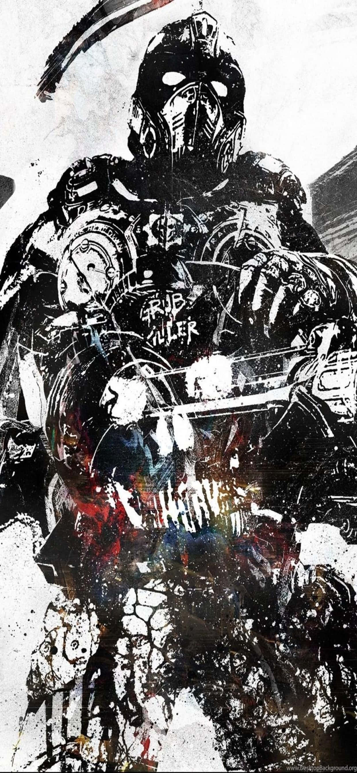 Opwindende Gears of War 5-speletjie-aksie op iPhone XS Max Muurpapier