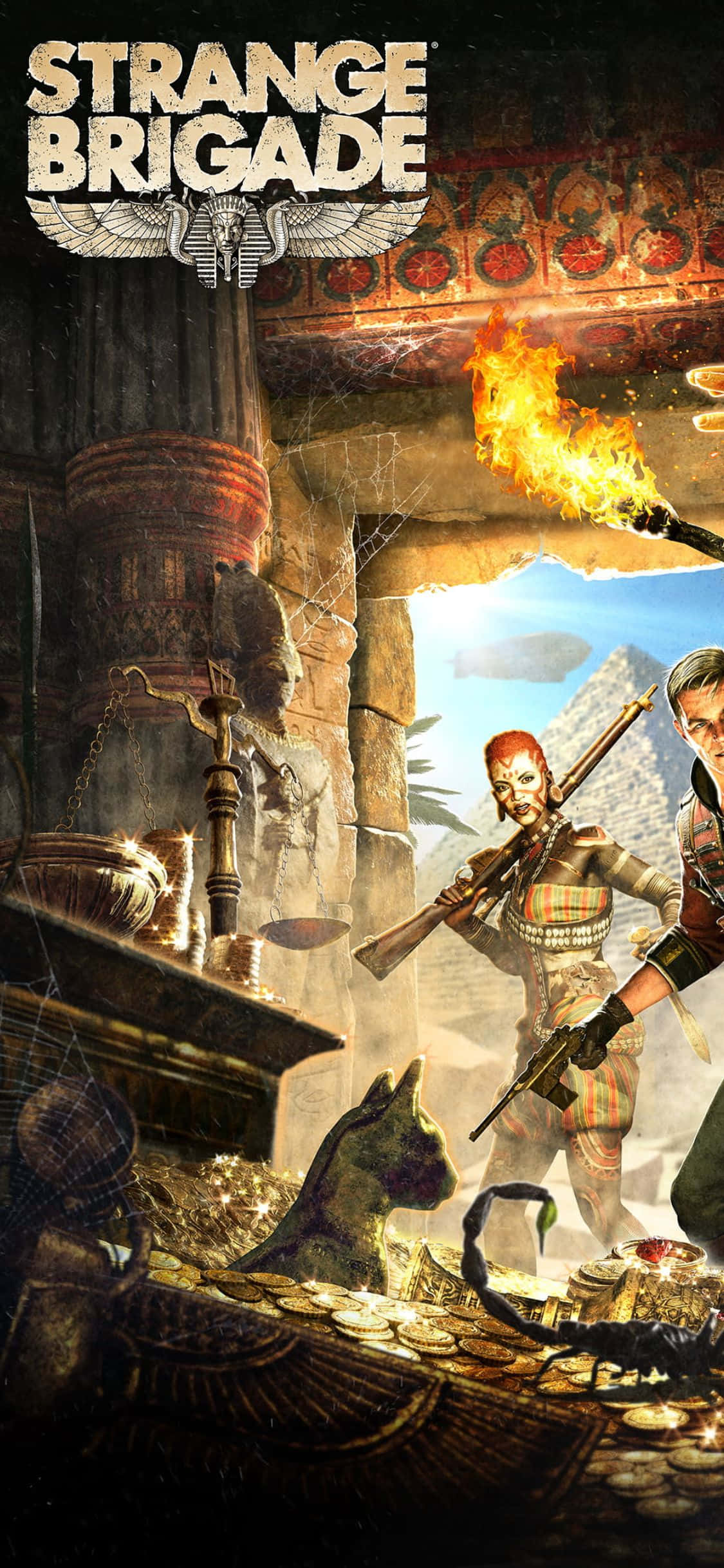 Opwindende iPhone X Strange Brigade Speletjie Agtergrond Muurpapier
