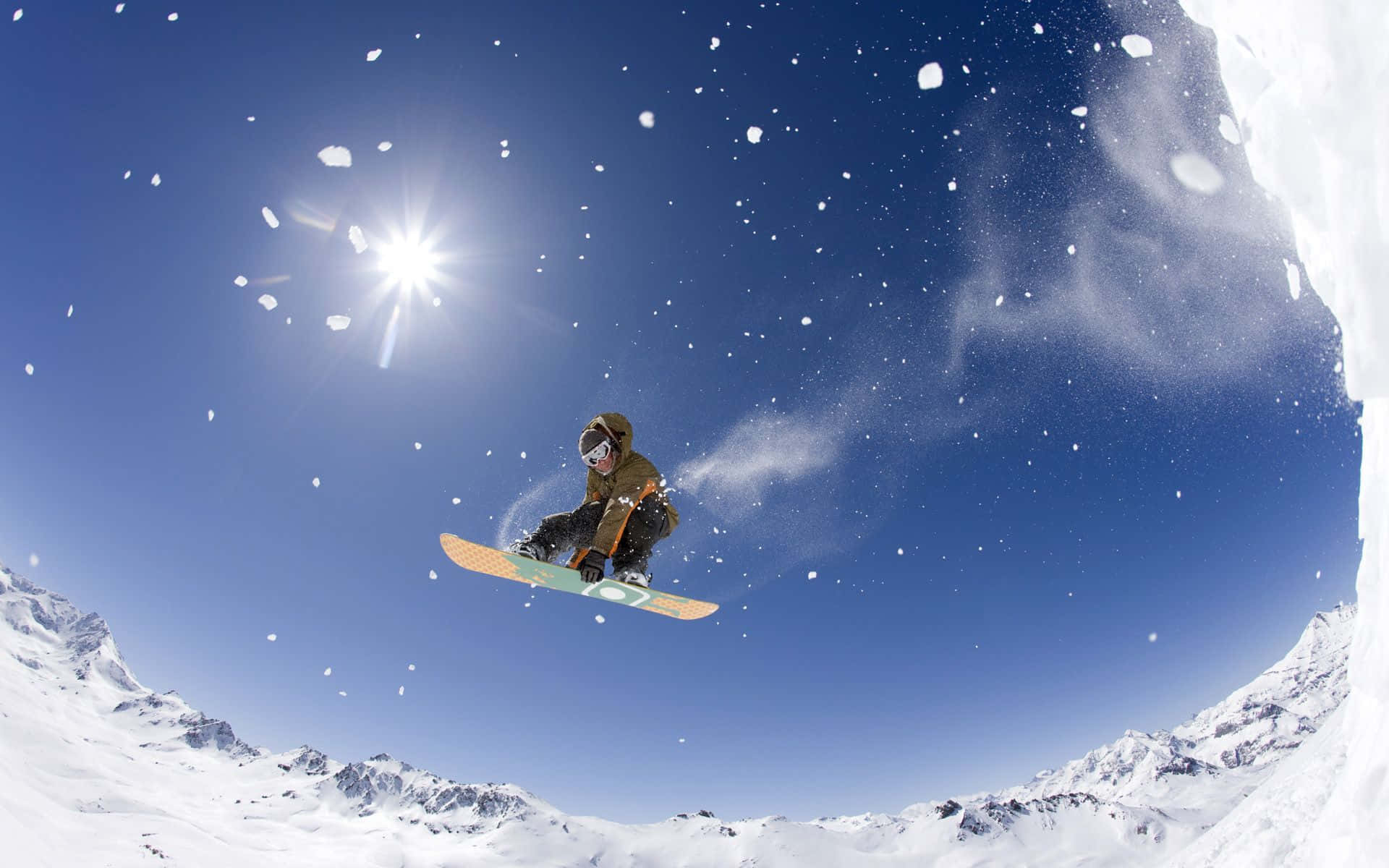 Opwindende Wintersport Avontuur Muurpapier