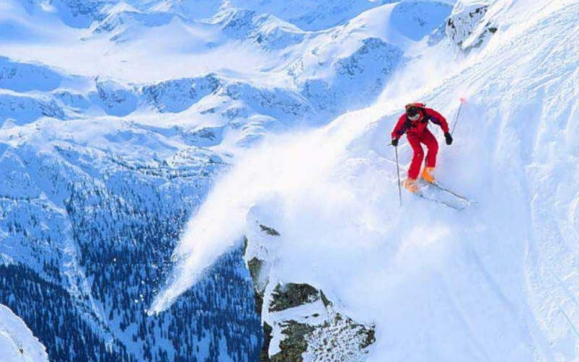 Opwindende Wintersport Aksie Muurpapier