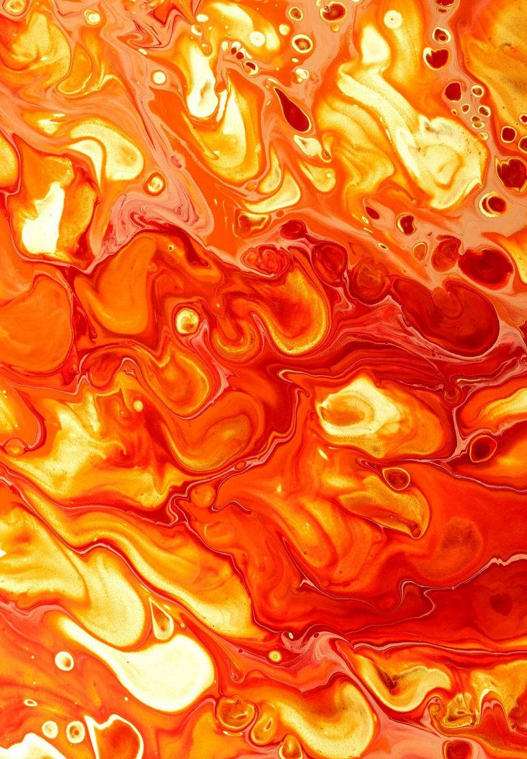 Oranje Abstracte Verf iPad 2021 Muurpapier