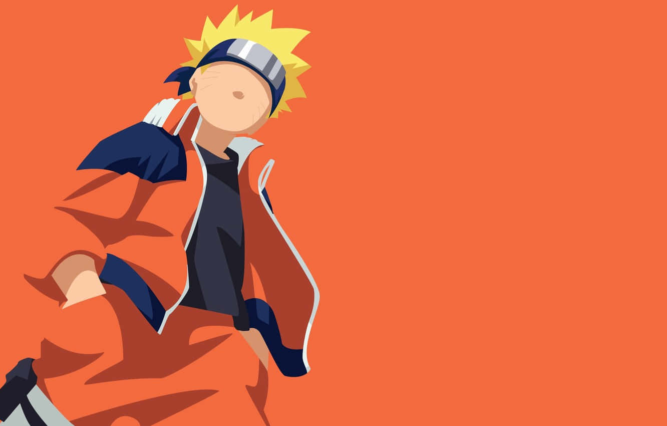 Oranje Anime Vektorkuns van Uzumaki Naruto Muurpapier