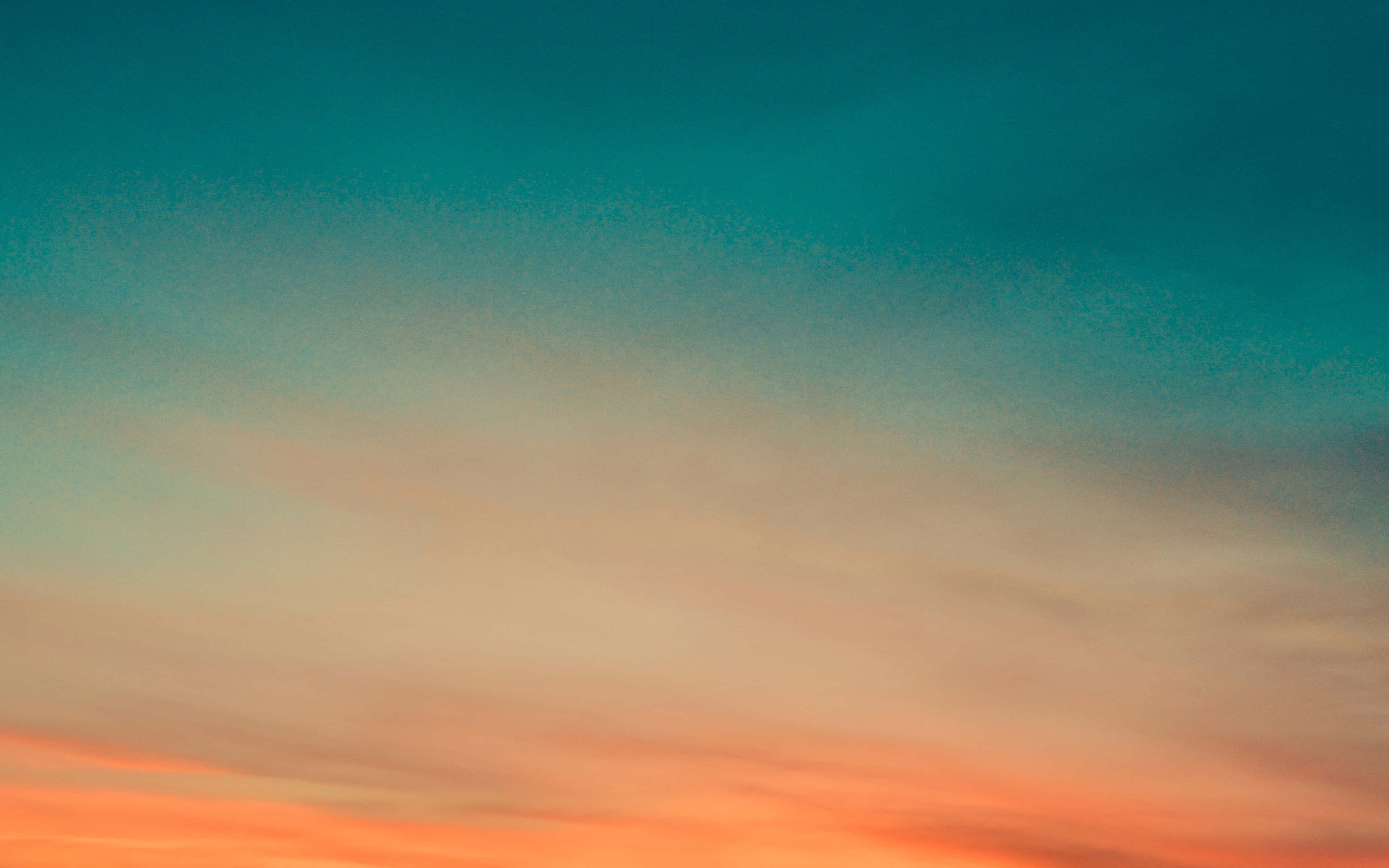 Oranje en Teal Sonsondergang Lug Muurpapier