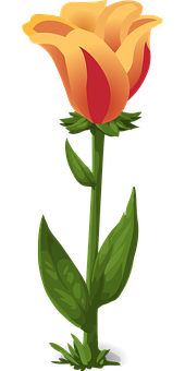 Oranje Geel Tulip Vektor Illustrasie Muurpapier