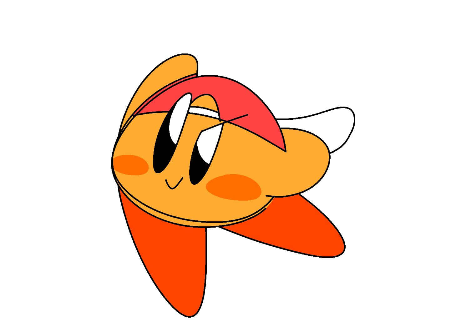 Oranje Kirby Willekeurige PFP Muurpapier