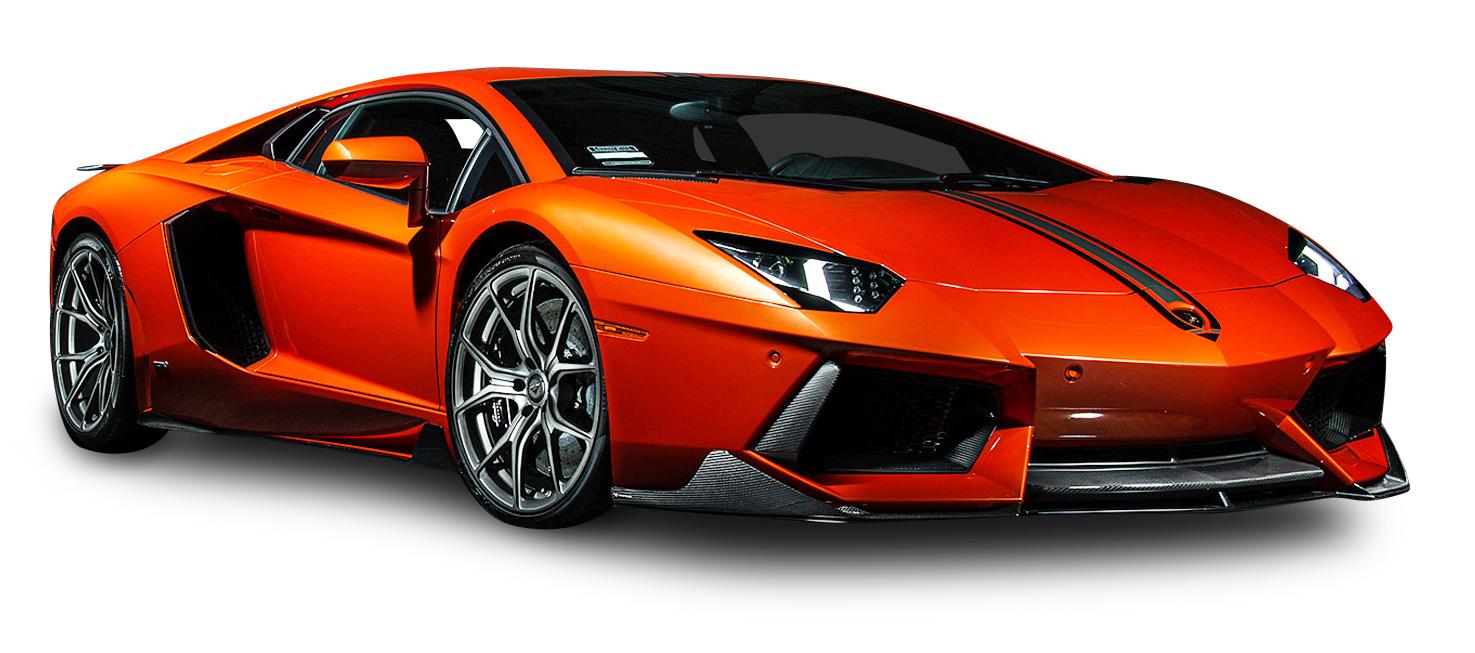 Oranje Lamborghini Aventador Sysaansig Muurpapier