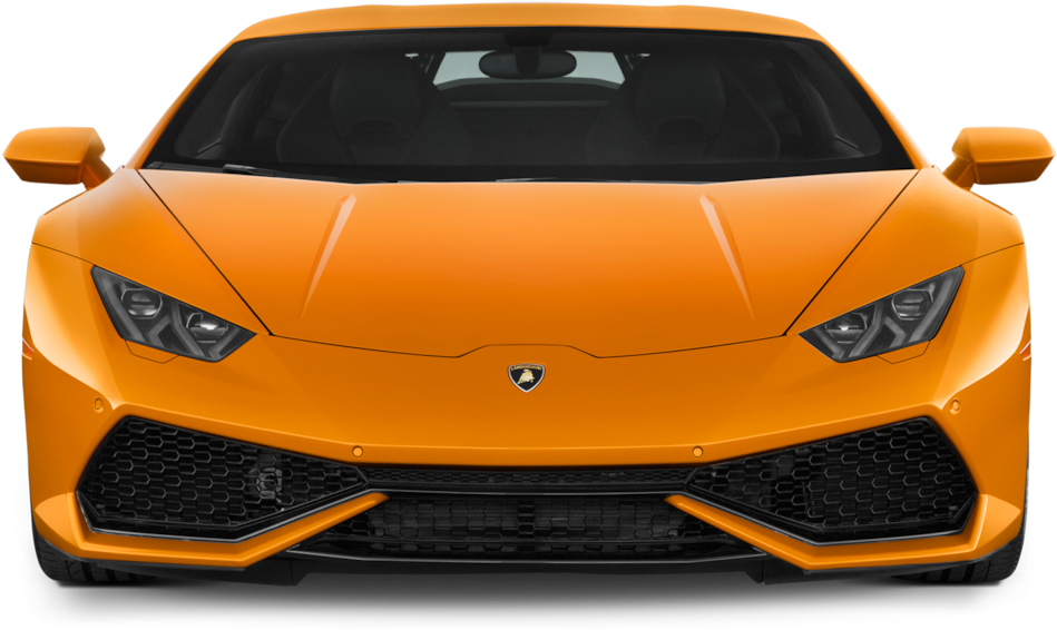 Oranje Lamborghini Huracan Vooraansig Muurpapier