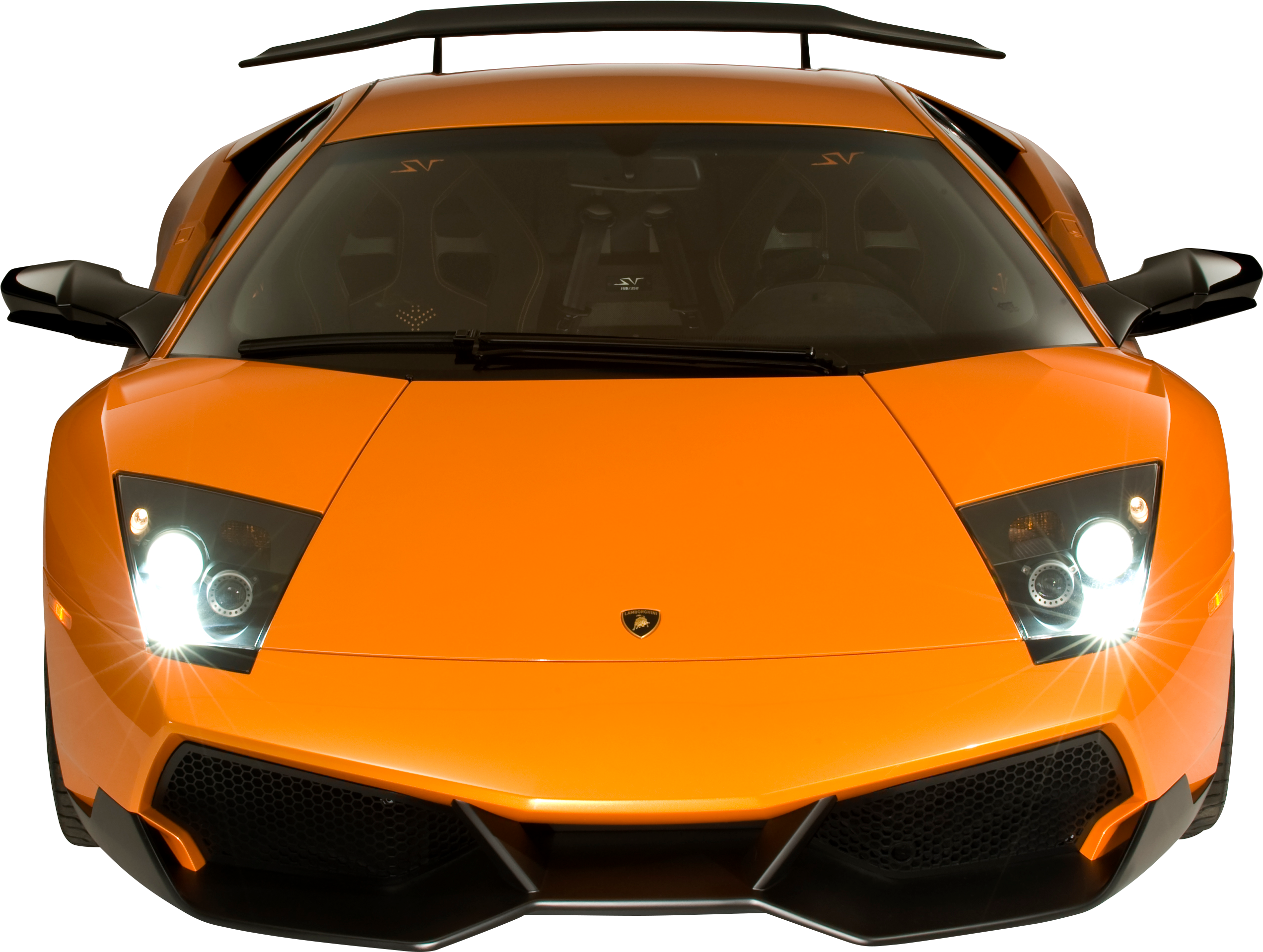 Oranje Lamborghini Murcielago S V Vooraansig Muurpapier