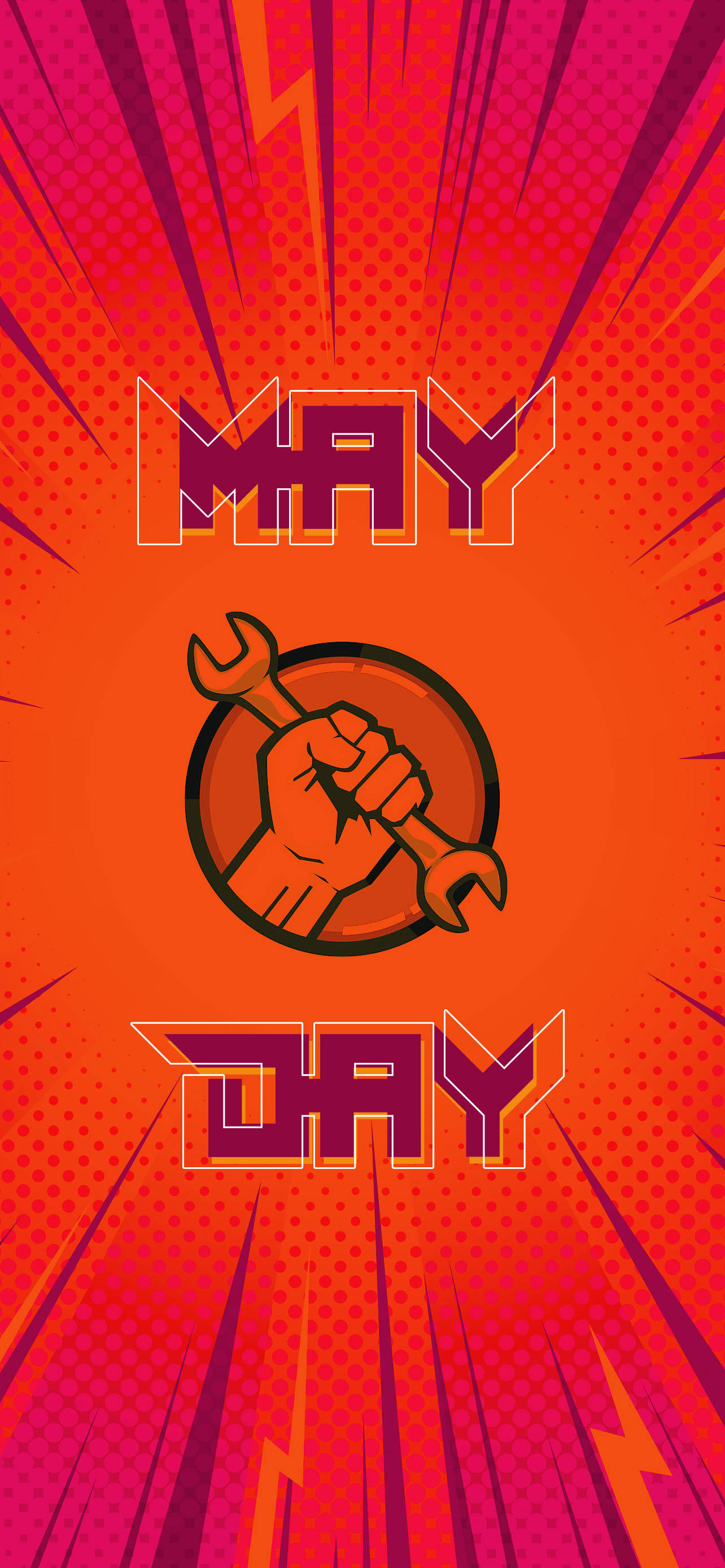 Oranje Meidag Ontwerp Muurpapier