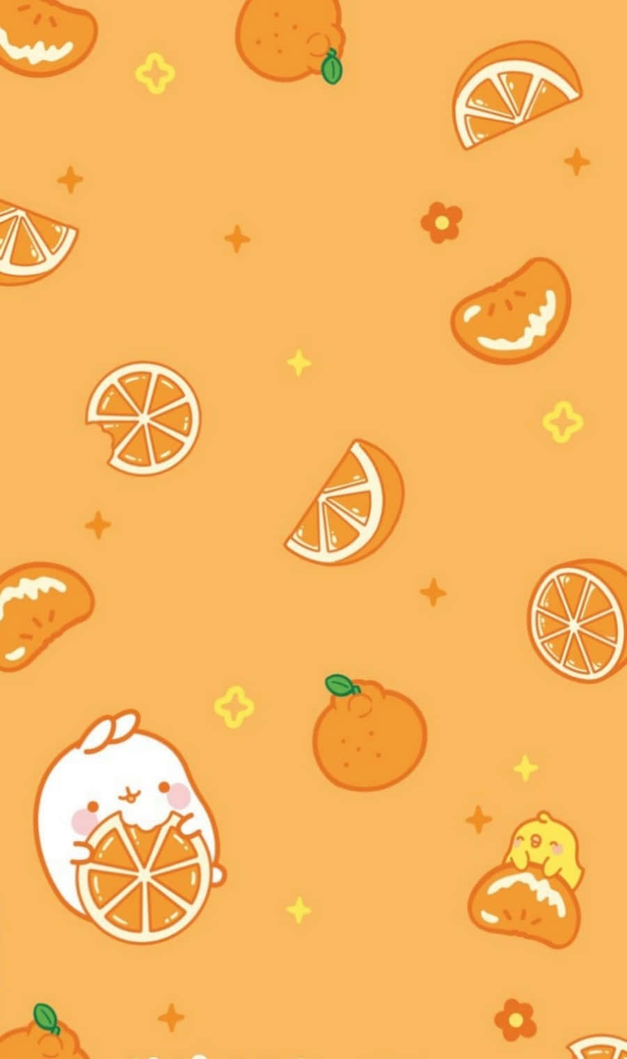 Oranje Vrugte en Snye Muurpapier