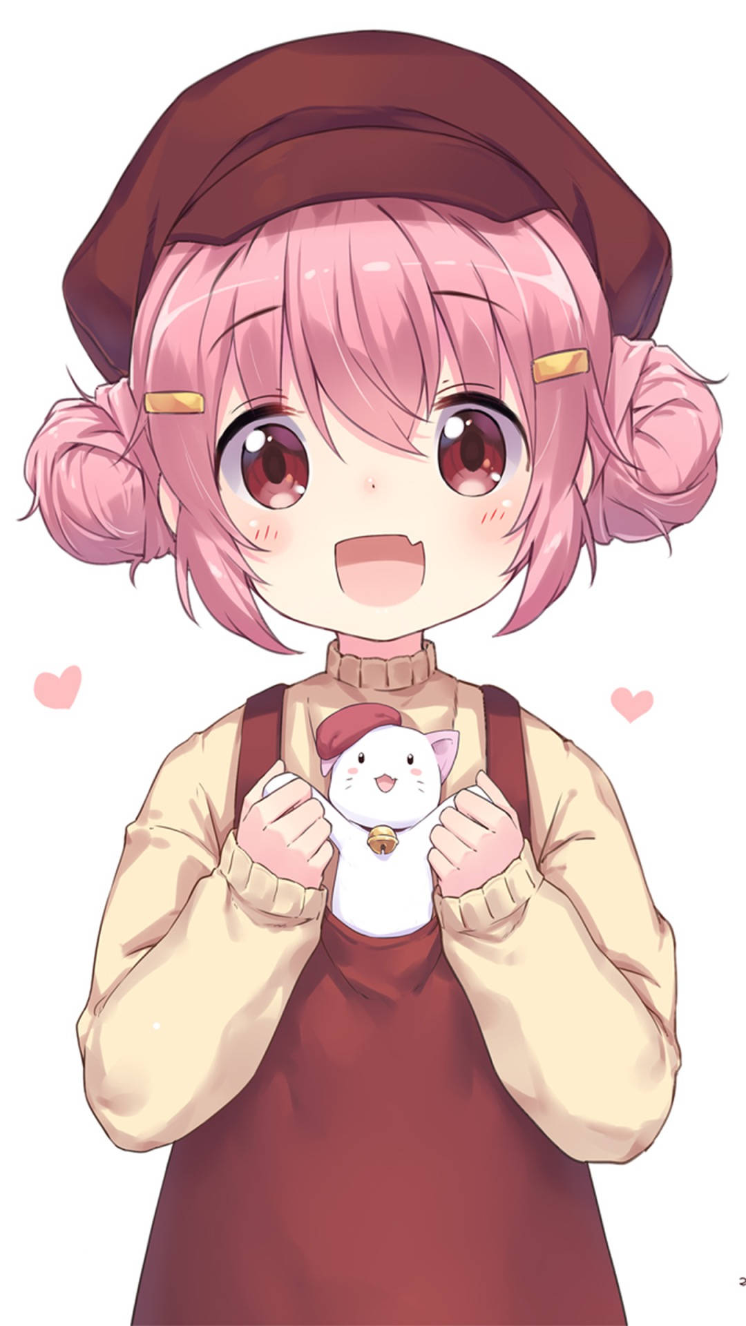 Oulik Pienk Anime Kind Muurpapier