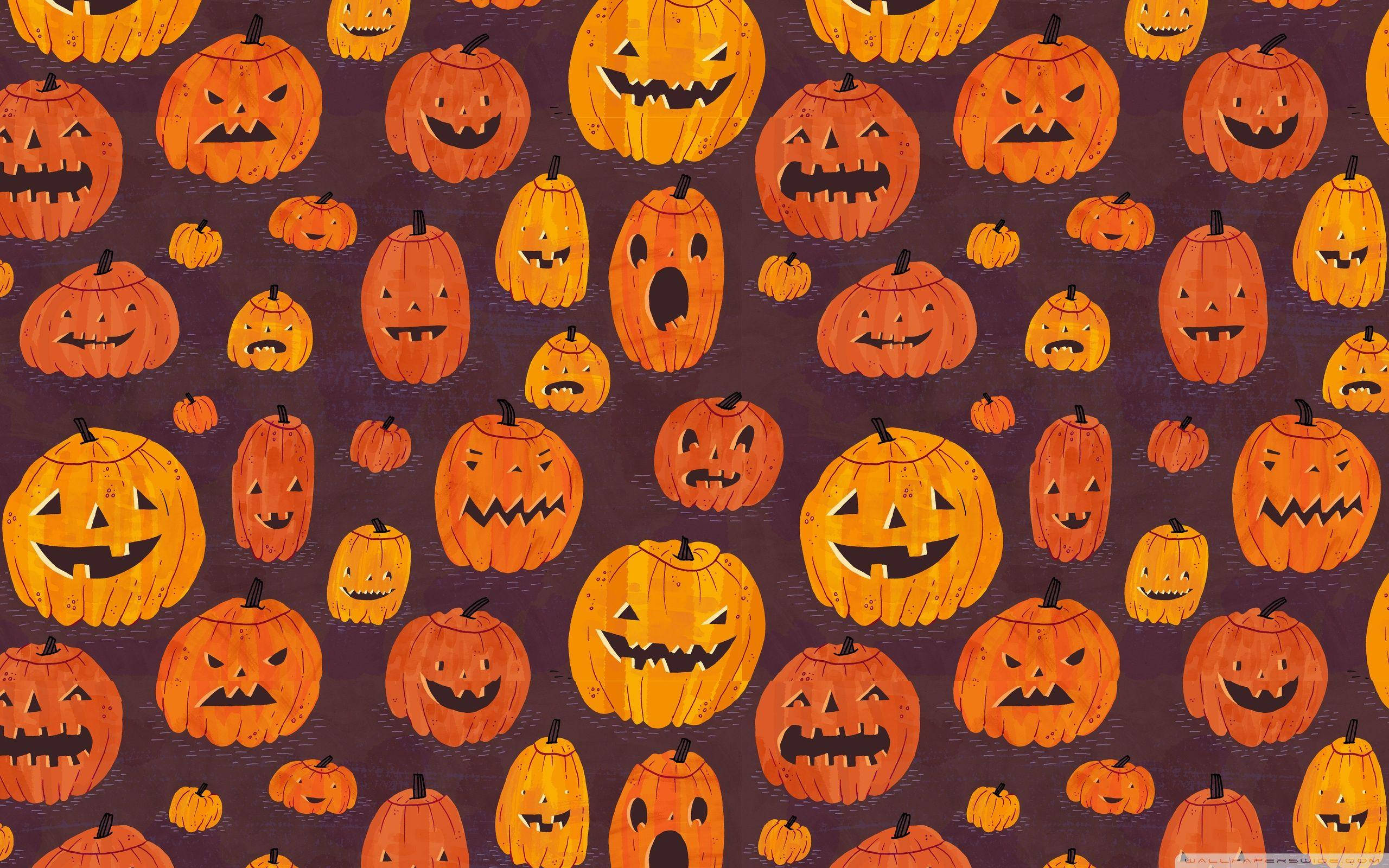 Oulike Aestetiese Halloween Pampoenpatrone Muurpapier