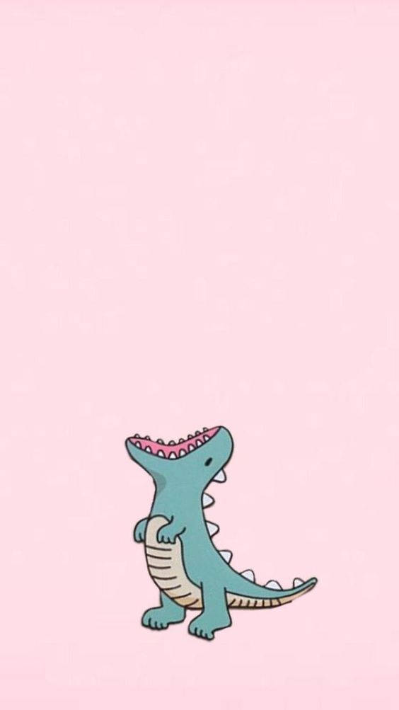 Oulike Animé Dinosourus wat brul vir jou iPhone Muurpapier