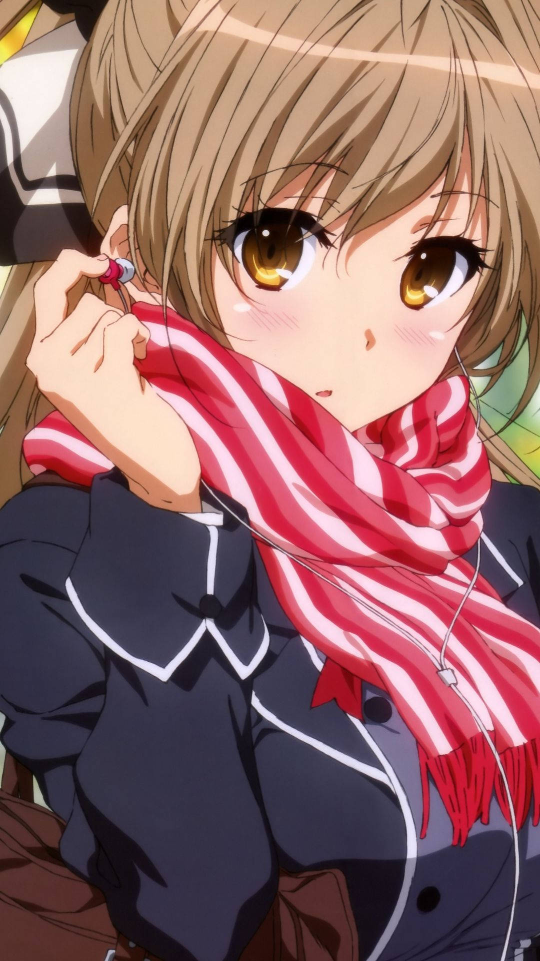 Oulike Anime Karakters Met Rooi Serp Muurpapier