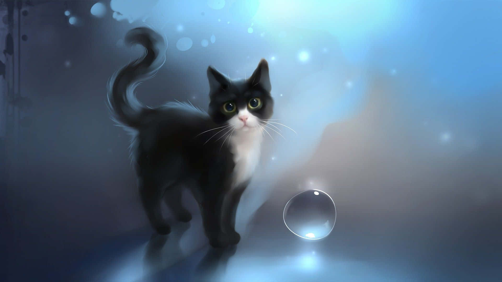 Oulike Anime Kat Gereed vir Avontuur Muurpapier