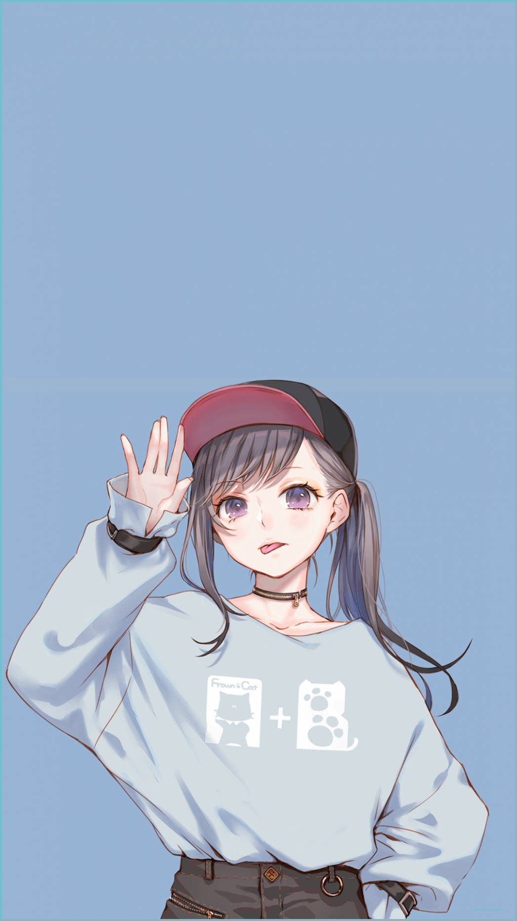 Oulike Anime Meisie PFP 3D Kuns Muurpapier