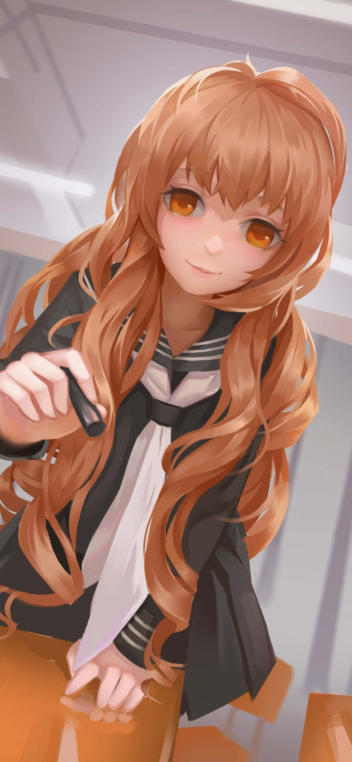 Oulike Anime-meisie Taiga Aisaka Muurpapier