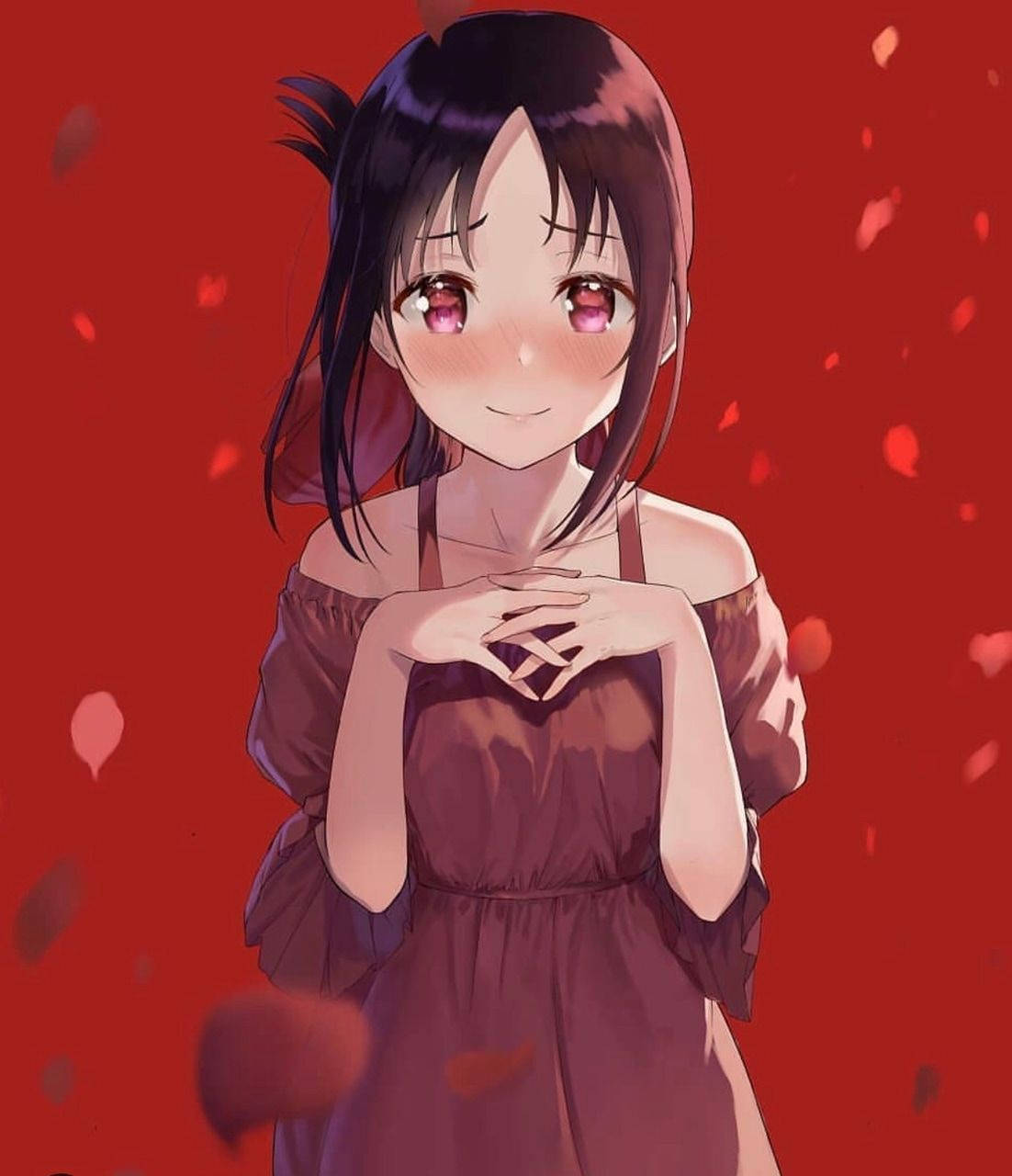 Oulike Anime PFP Bloserende Meisie Muurpapier