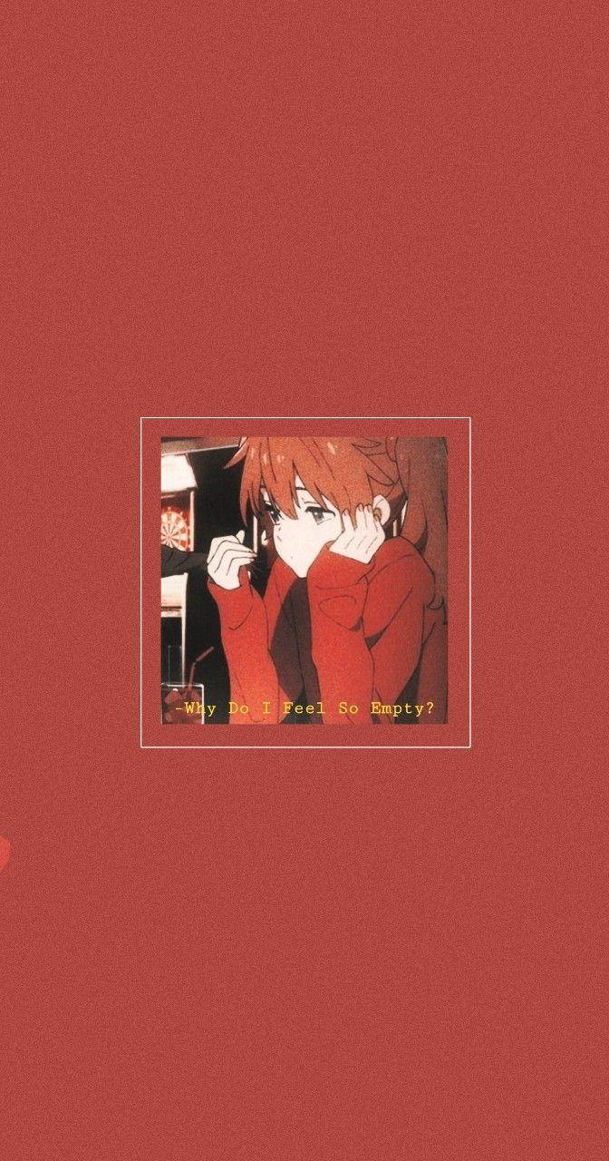 Oulike Anime PFP Rooi Meisie Muurpapier
