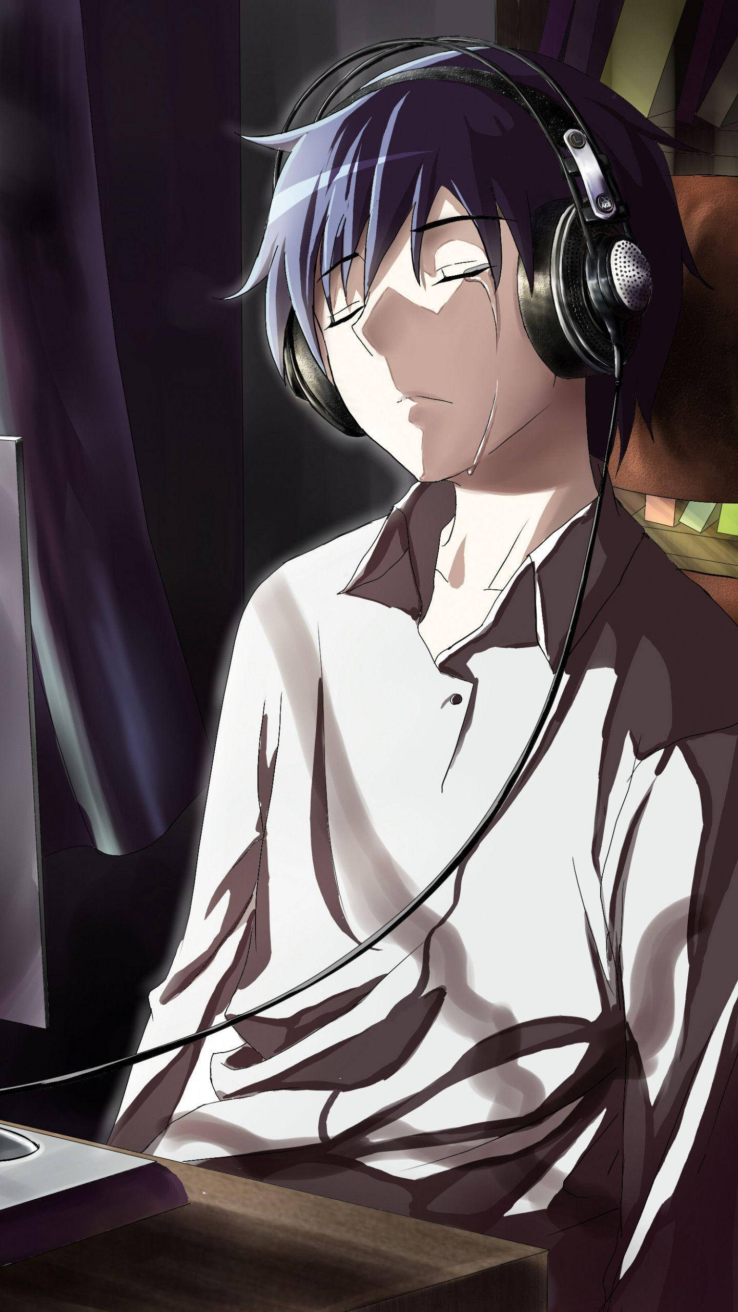 Oulike Anime PFP Huilende Ou Muurpapier
