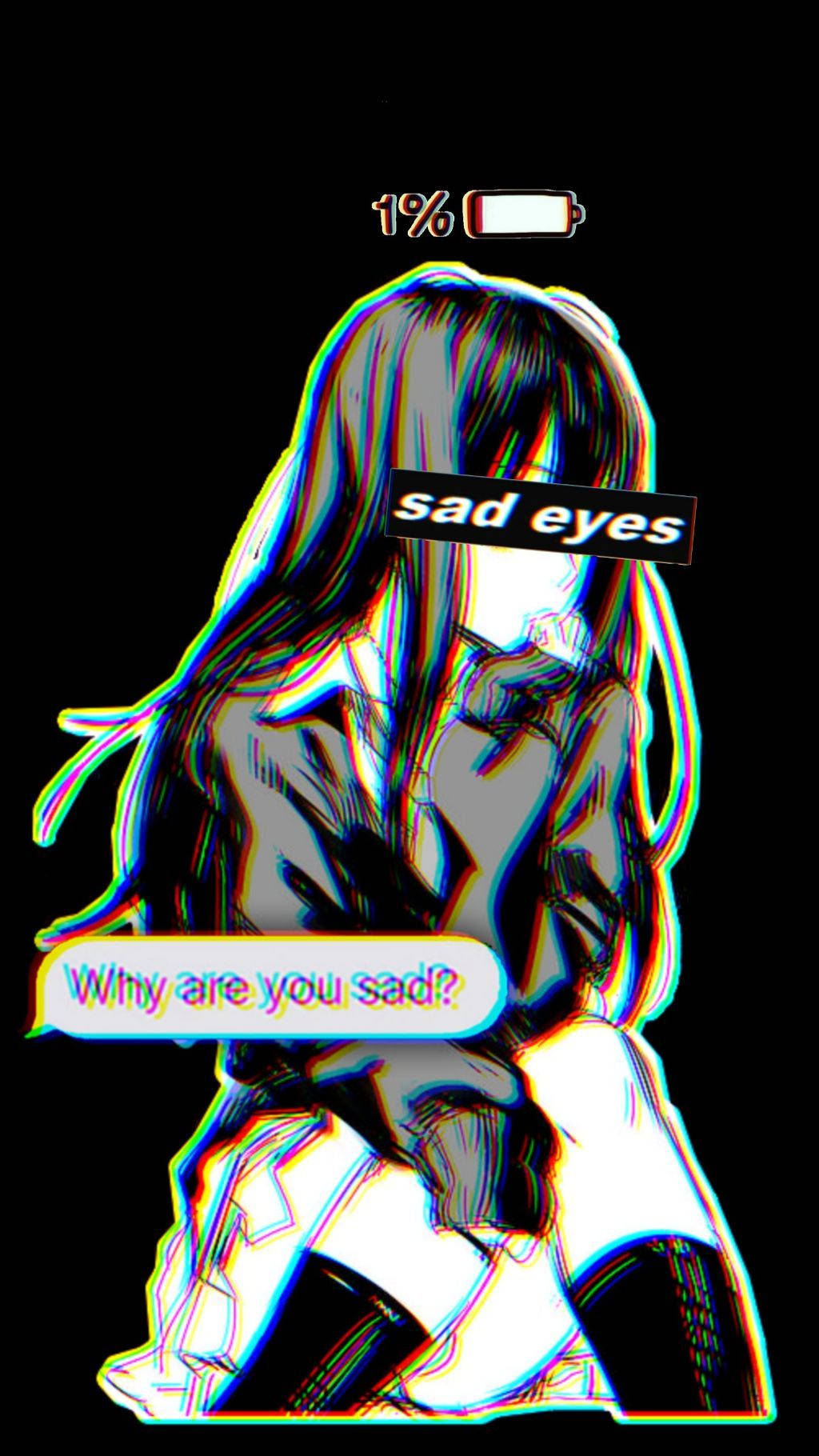 Oulike Anime PFP Hartseer Meisie Muurpapier