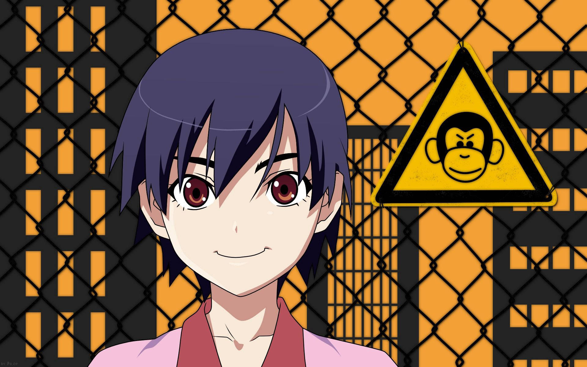 Oulike Anime Seun wat Glimlag agtergrond — Anime meisie Muurpapier