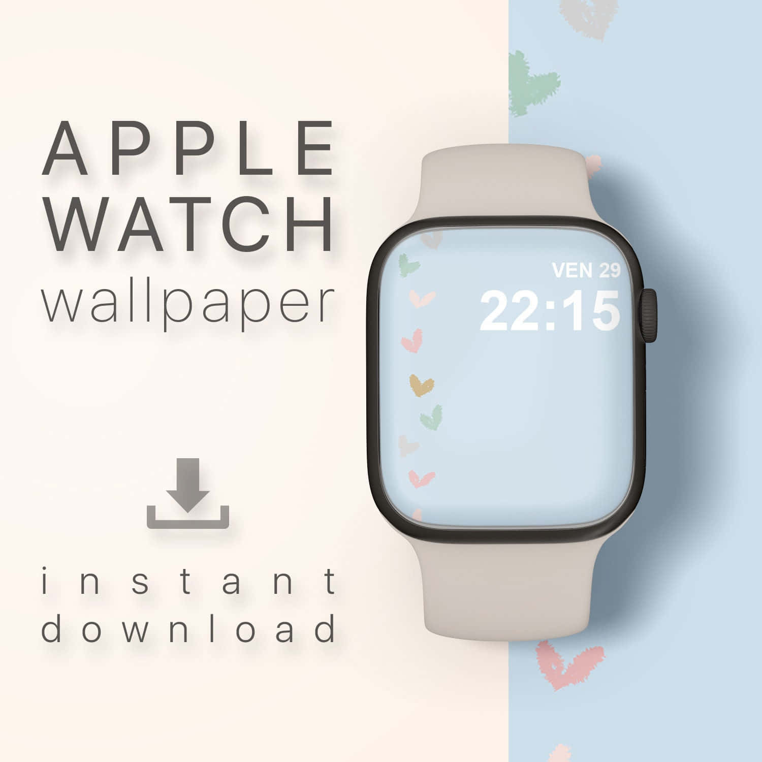 Oulike Apple Watch-gesig plant Muurpapier