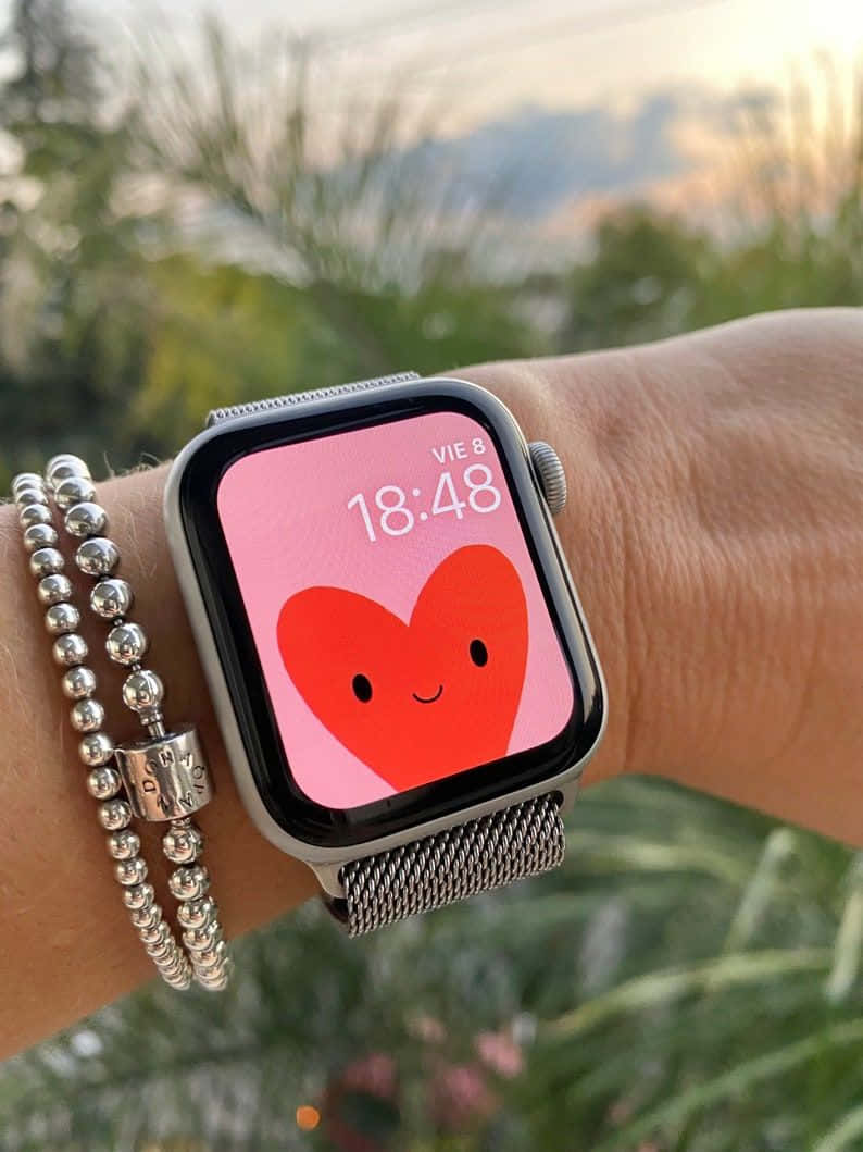 Oulike Apple Watch-gesig Hart Muurpapier