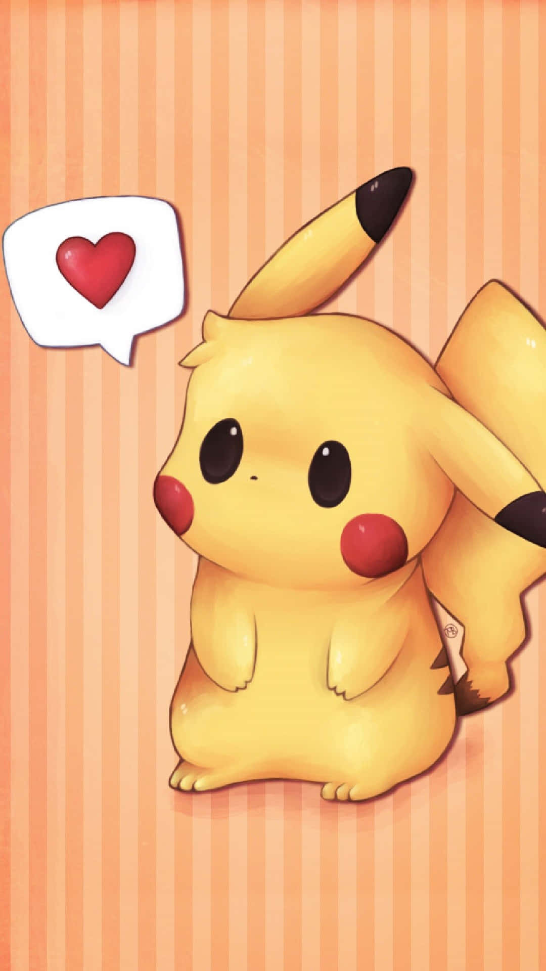 Oulike Baba Pikachu Oranje Kuns Muurpapier